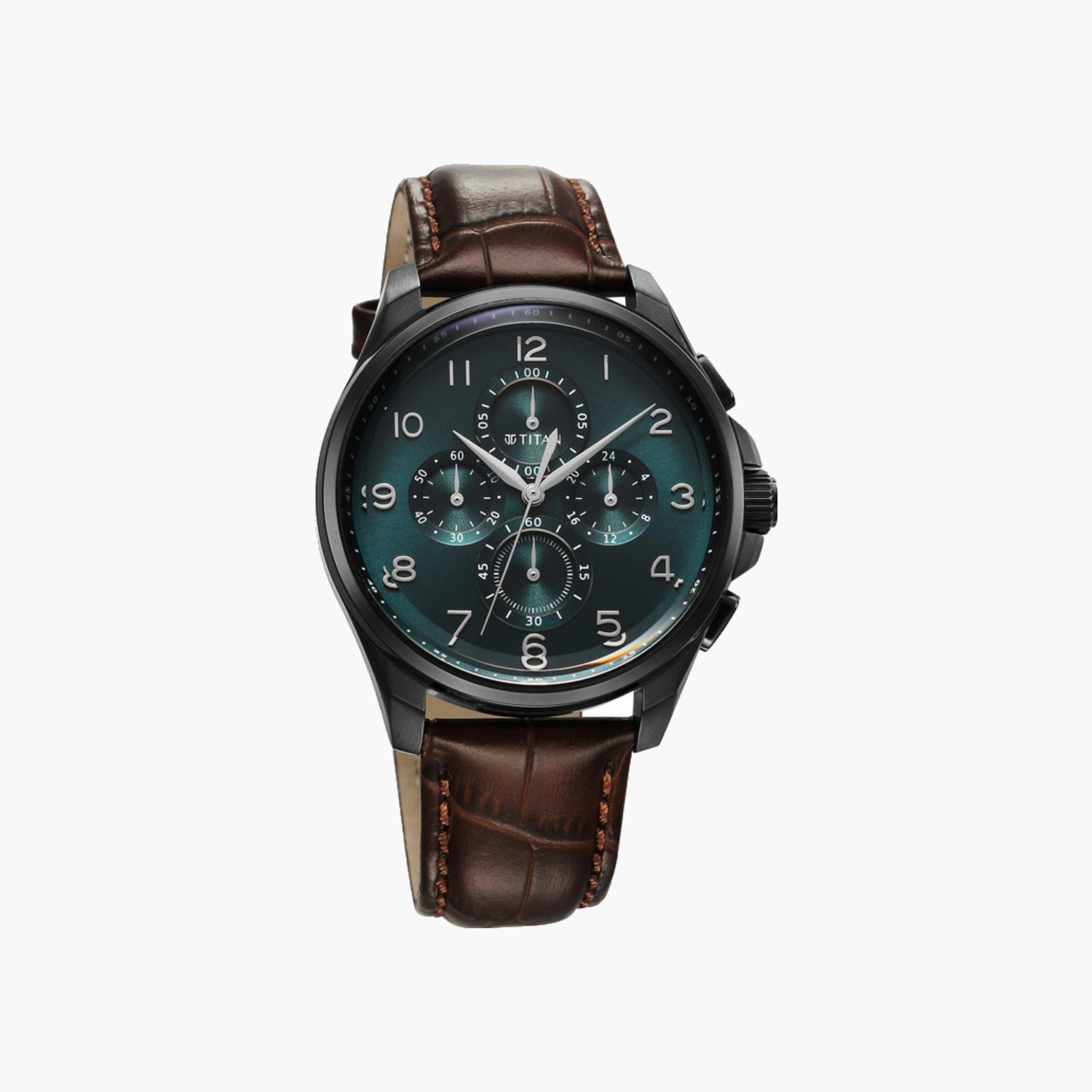 Chronograph Men's Watch Brown Leather-men-watchesandjewellery-watches-image-2