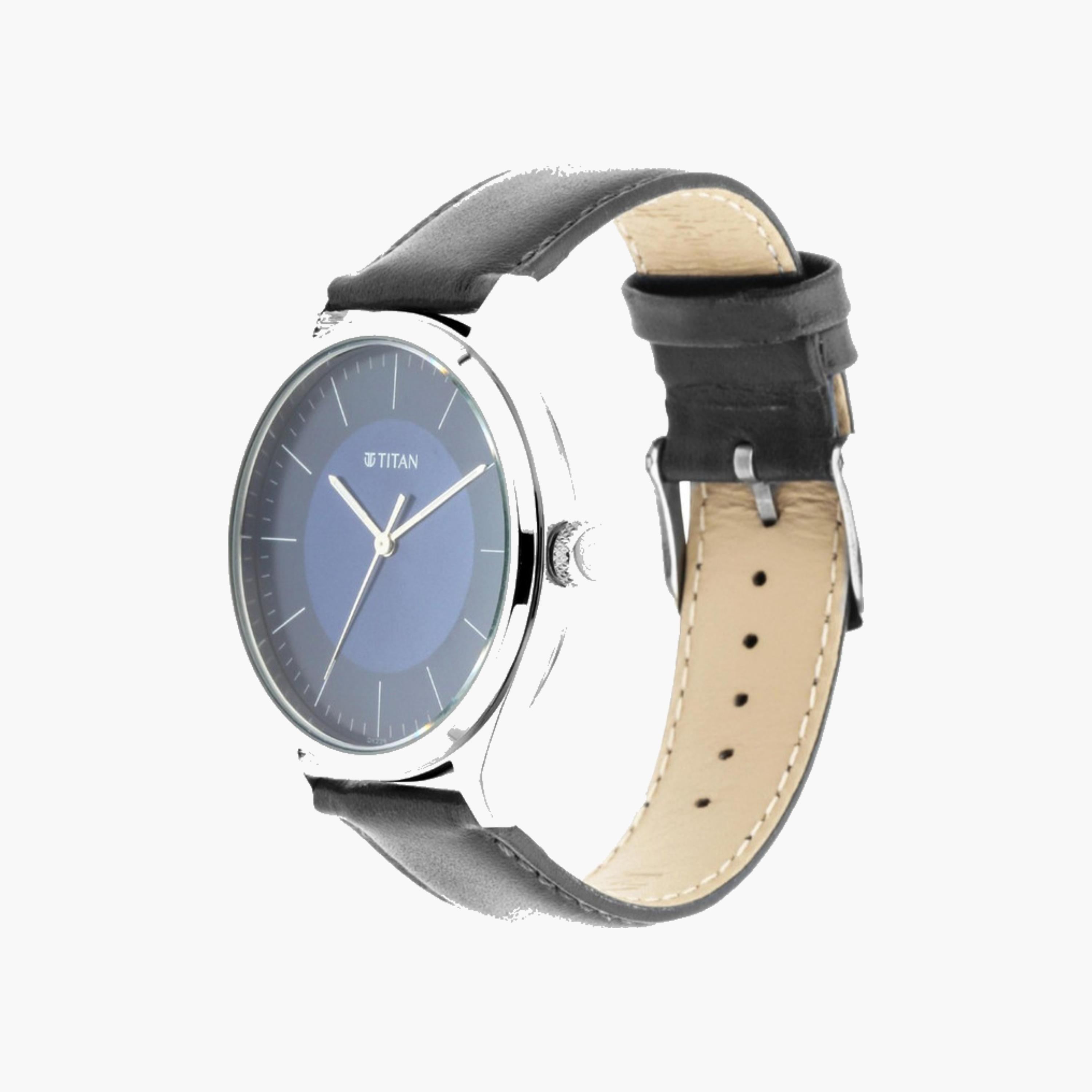 Classic Watch Blue Dial Leather Strap-men-watchesandjewellery-watches-image-2