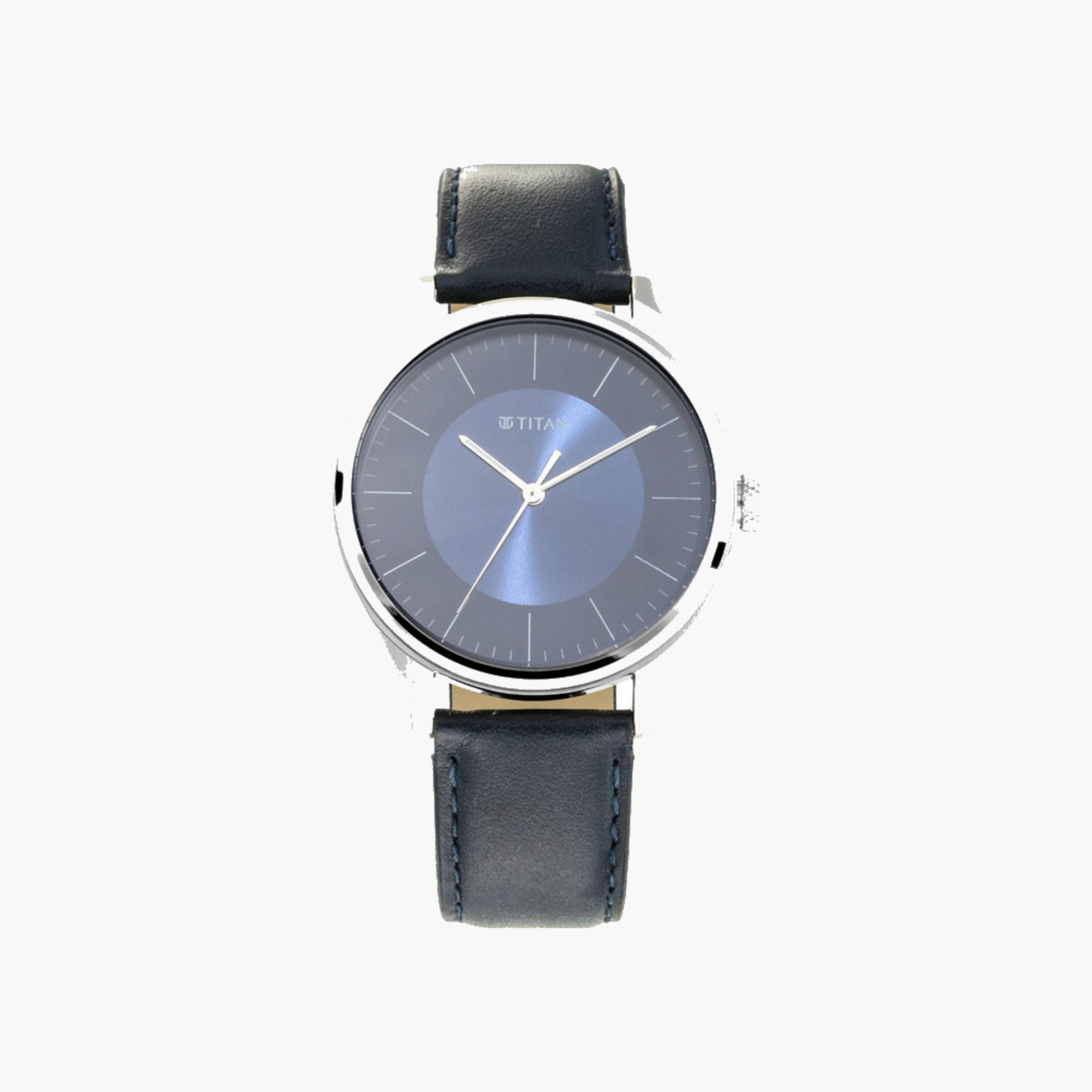 Classic Watch Blue Dial Leather Strap-men-watchesandjewellery-watches-image-3