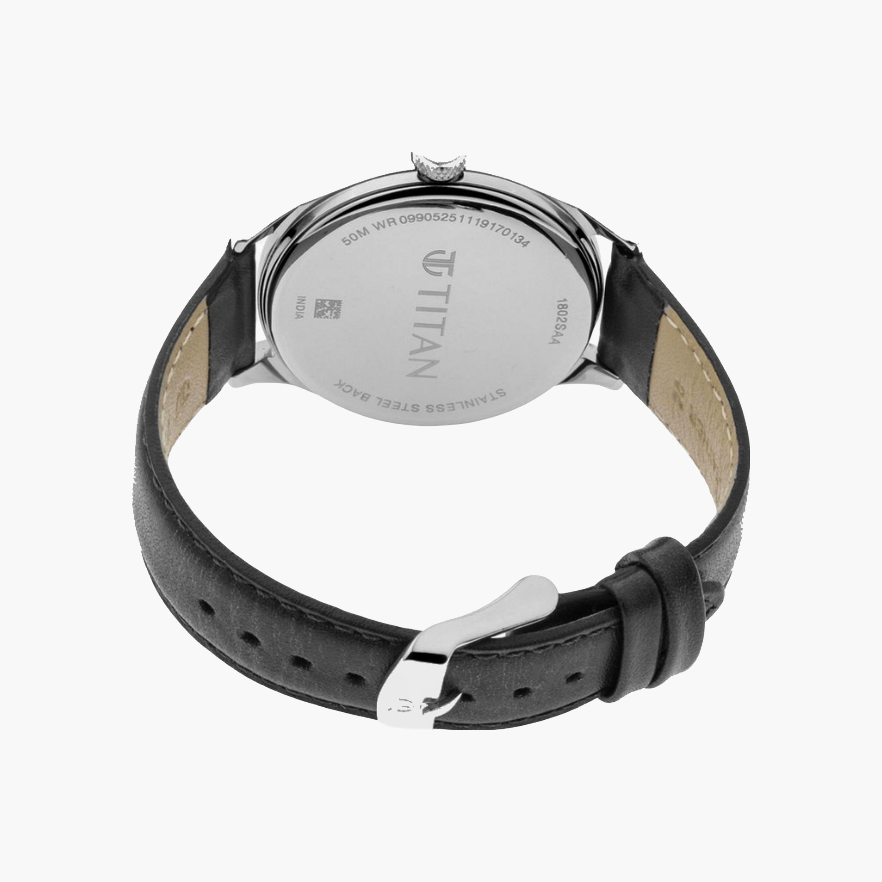 Classic Watch Blue Dial Leather Strap-men-watchesandjewellery-watches-image-4