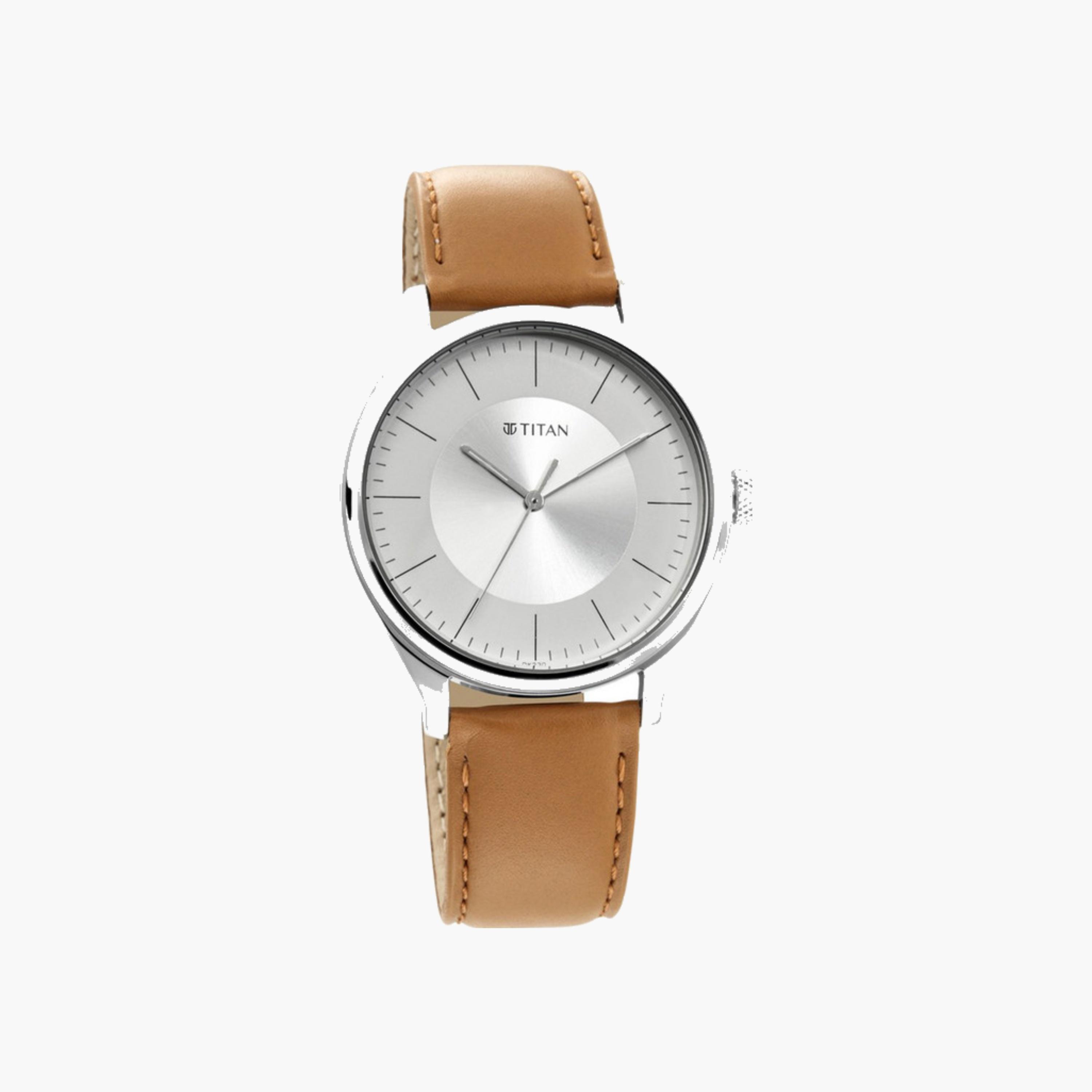 Classic Silver Dial Leather Watch-men-watchesandjewellery-watches-image-3