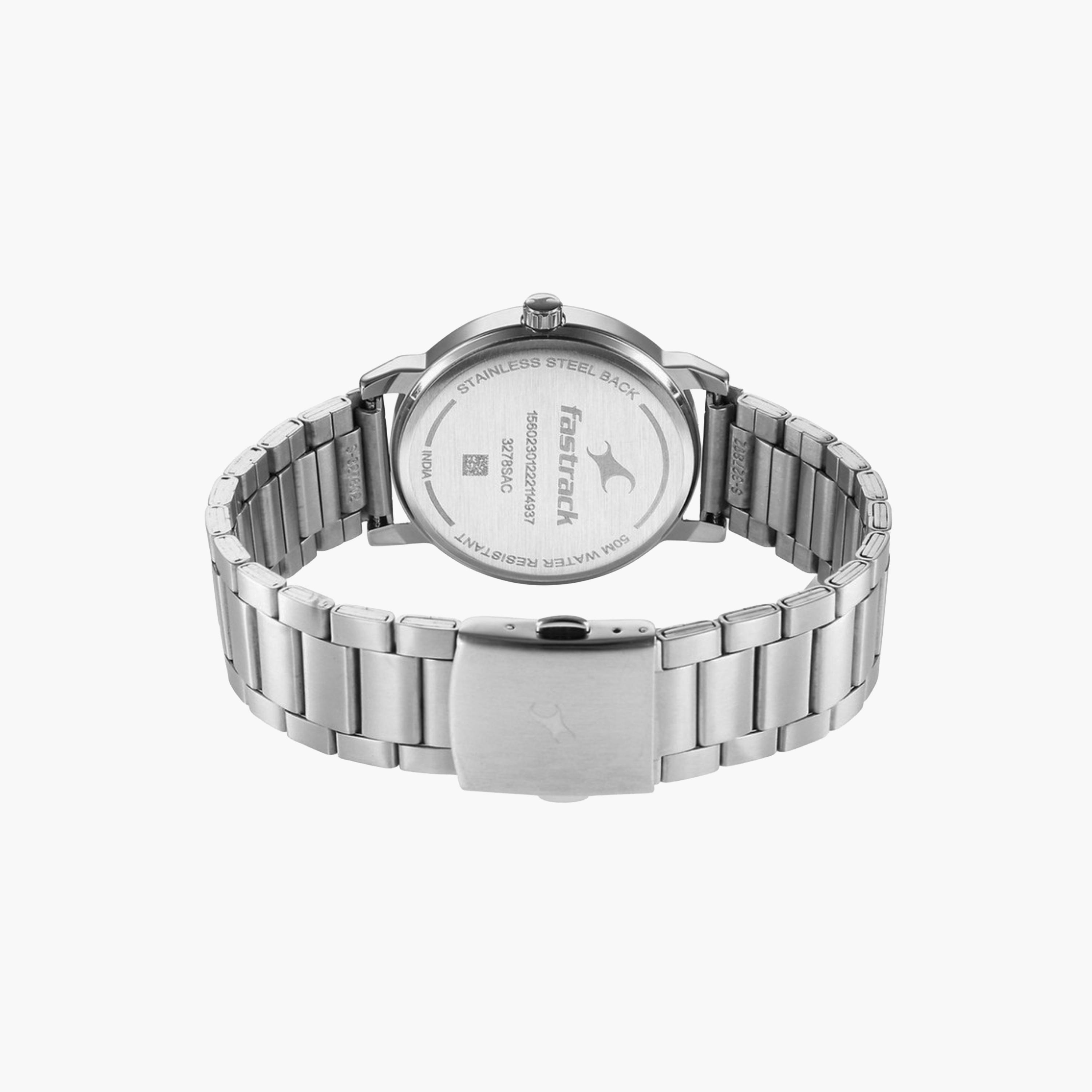 Geometric Dial Stainless Steel Watch-men-watchesandjewellery-watches-image-2