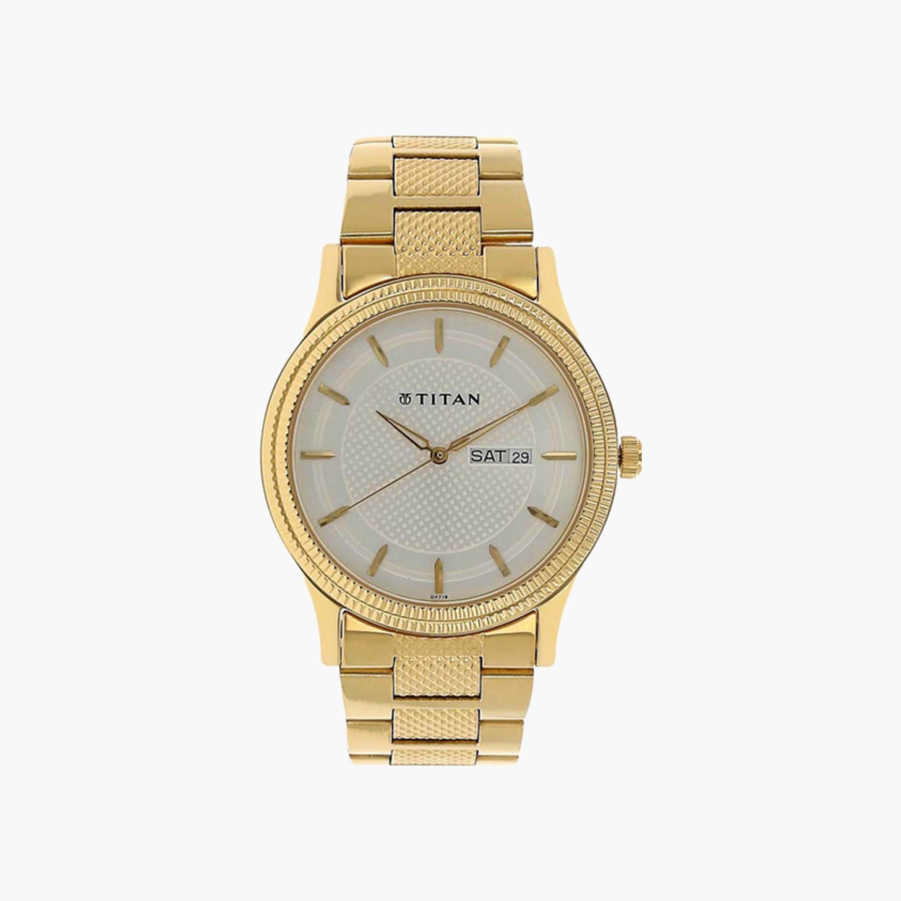 Gold Analogue Watch Day-Date Display-men-watchesandjewellery-watches-image-1