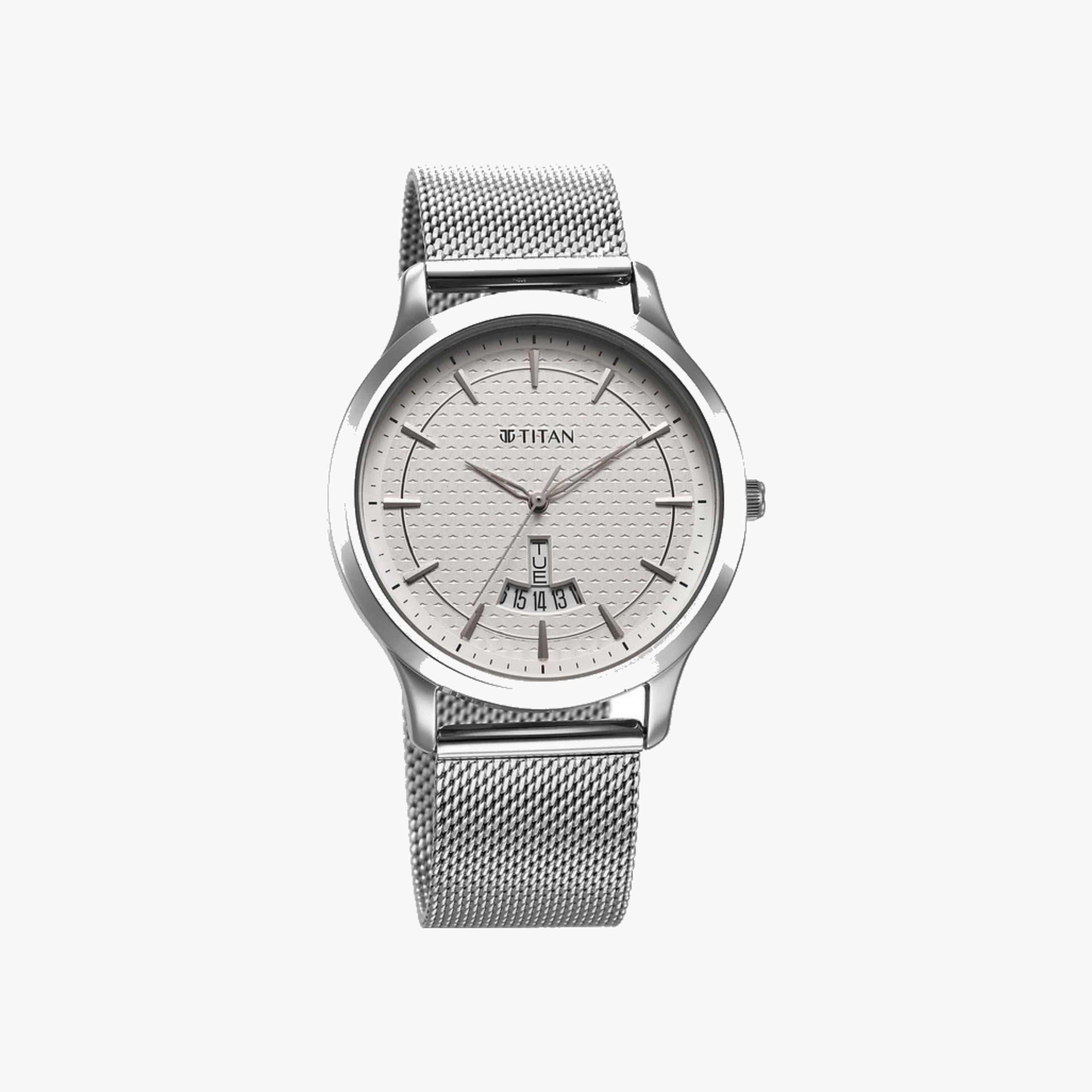 Silver Mesh Strap Watch-men-watchesandjewellery-watches-image-1