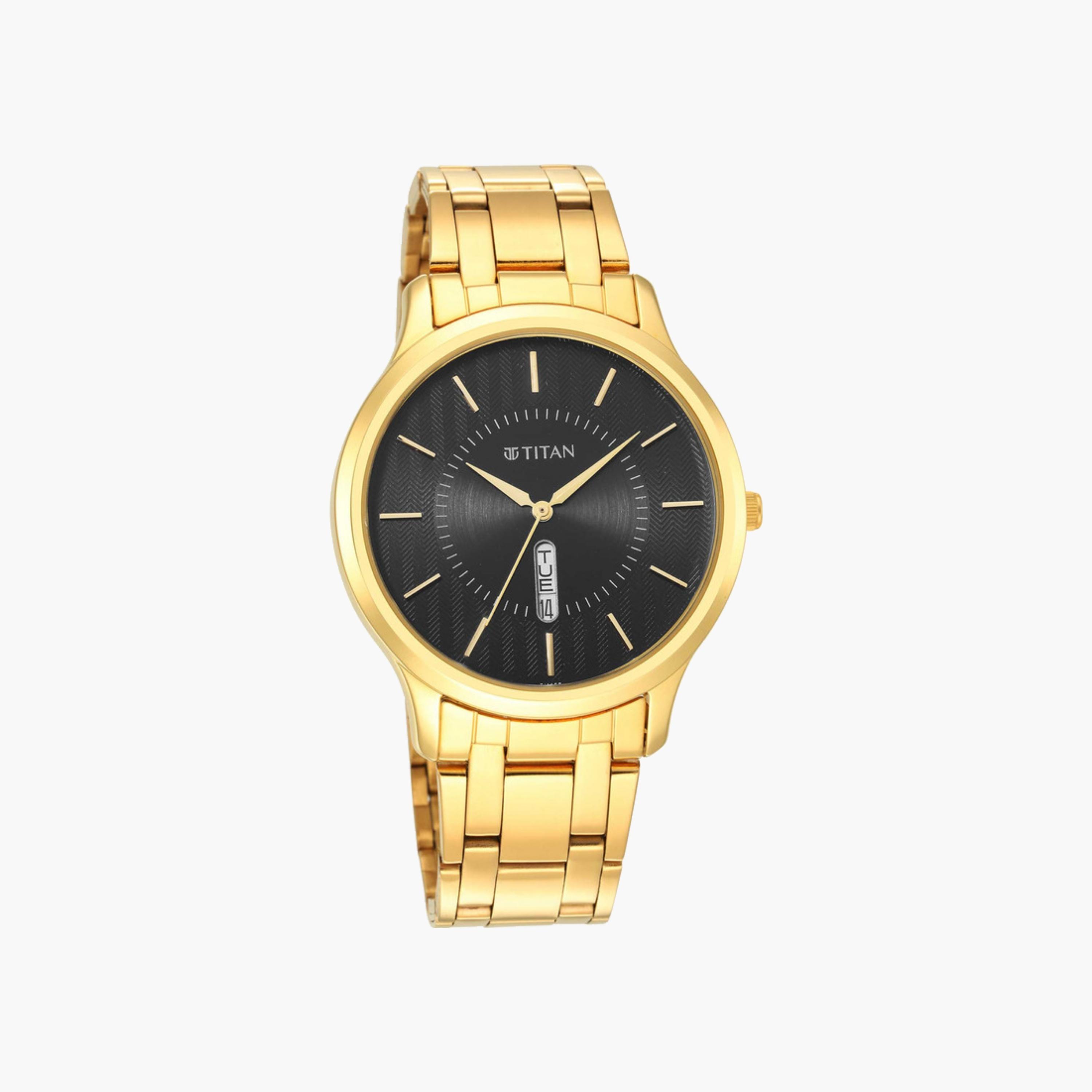 Golden Stainless Steel Men's Watch-men-watchesandjewellery-watches-image-1