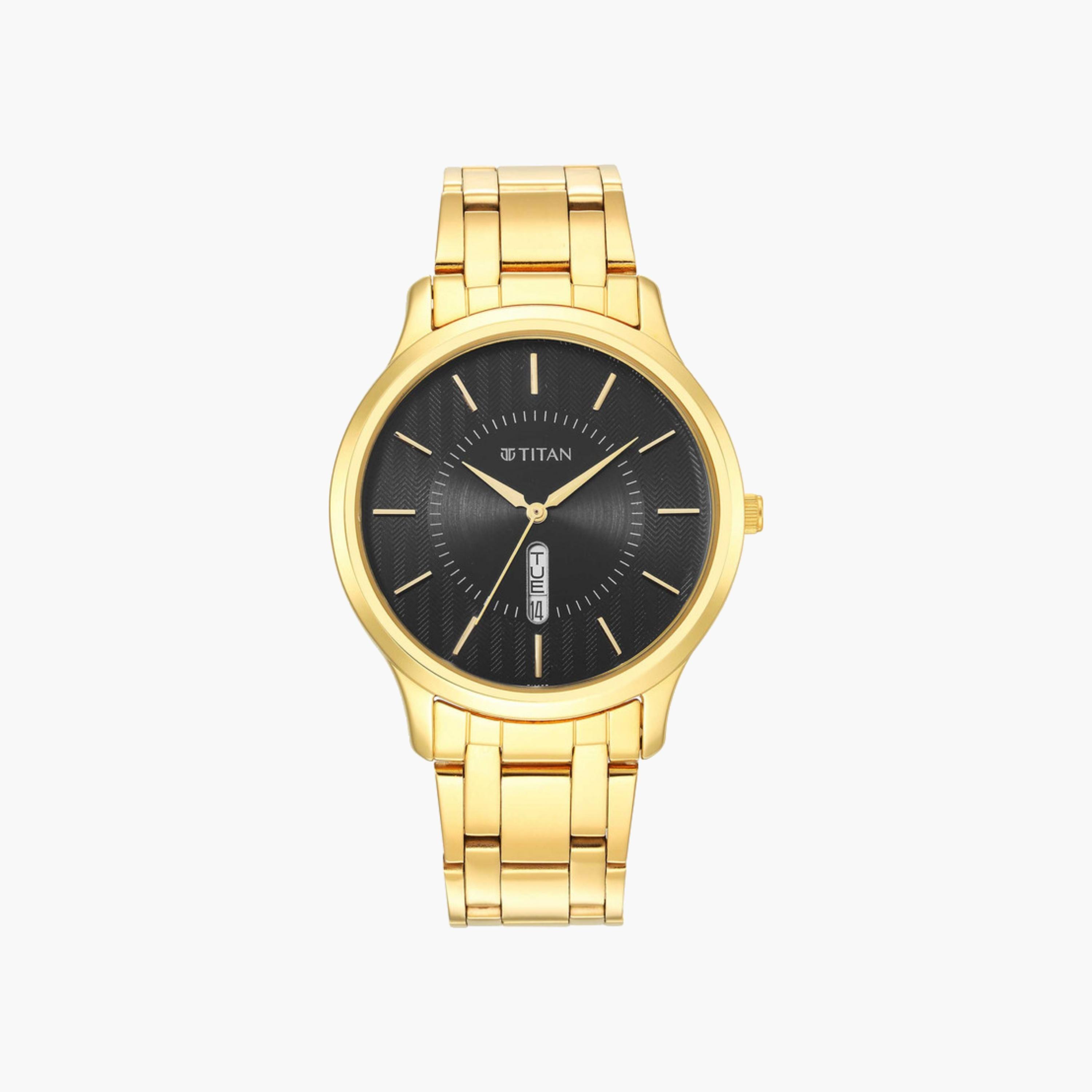 Golden Stainless Steel Men's Watch-men-watchesandjewellery-watches-image-2