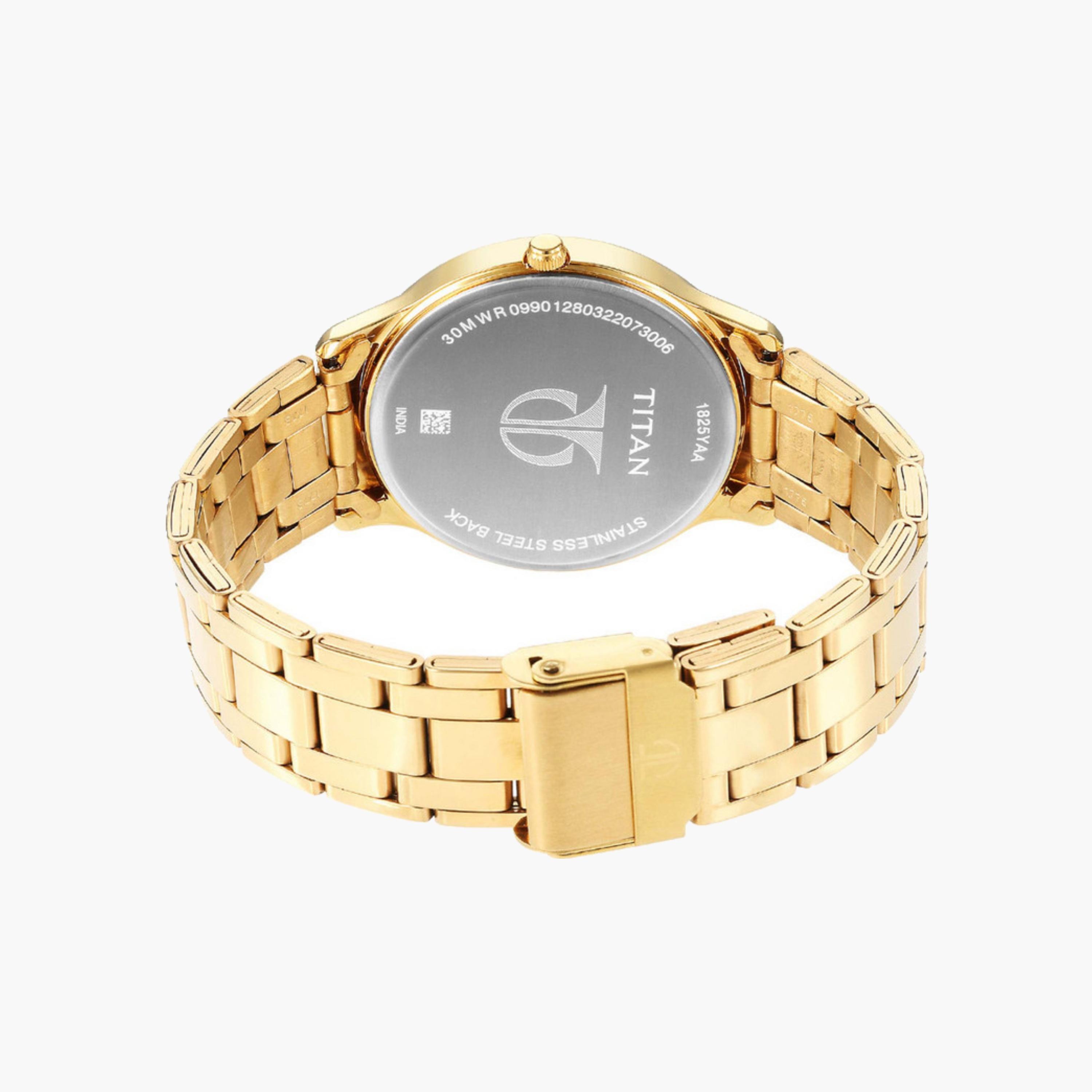 Gold Analogue Patterned Dial Watch-men-watchesandjewellery-watches-image-3
