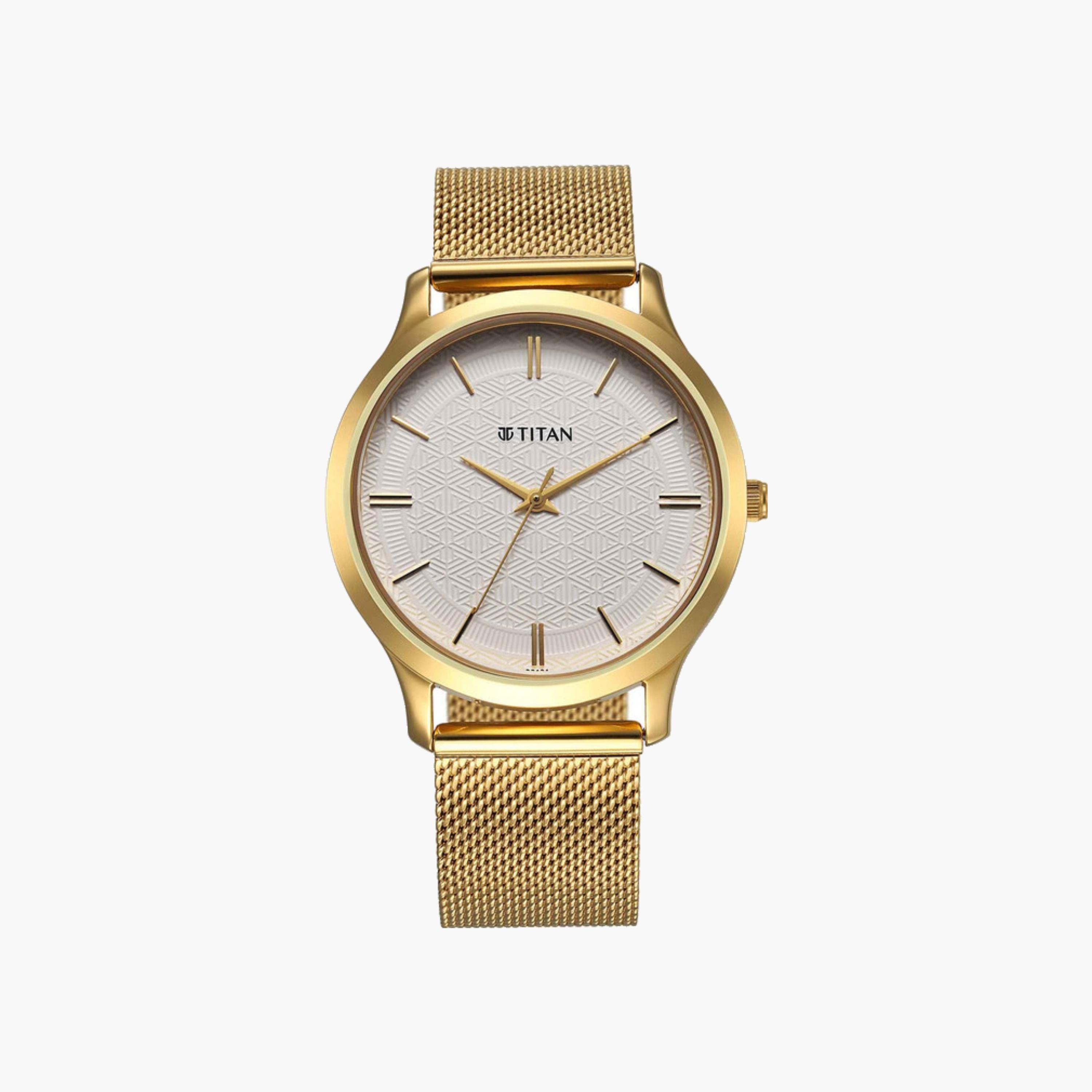 Gold-Tone Mesh Strap Watch-men-watchesandjewellery-watches-image-1