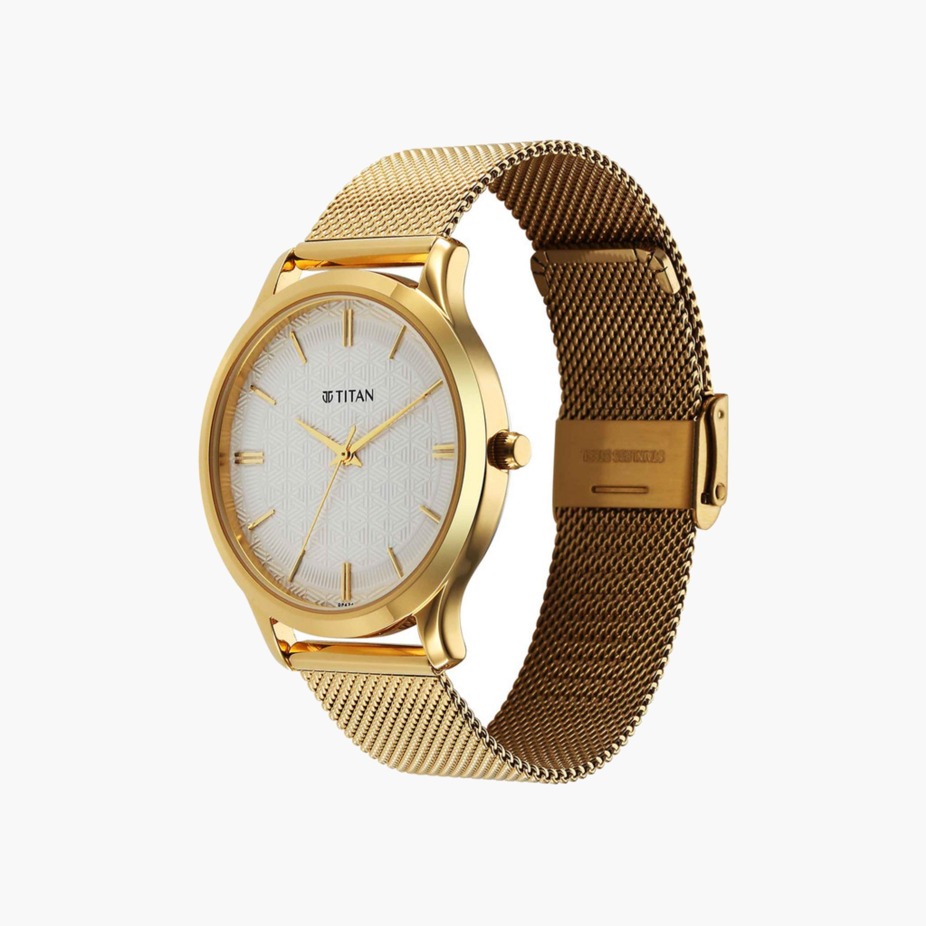 Gold-Tone Mesh Strap Watch-men-watchesandjewellery-watches-image-4