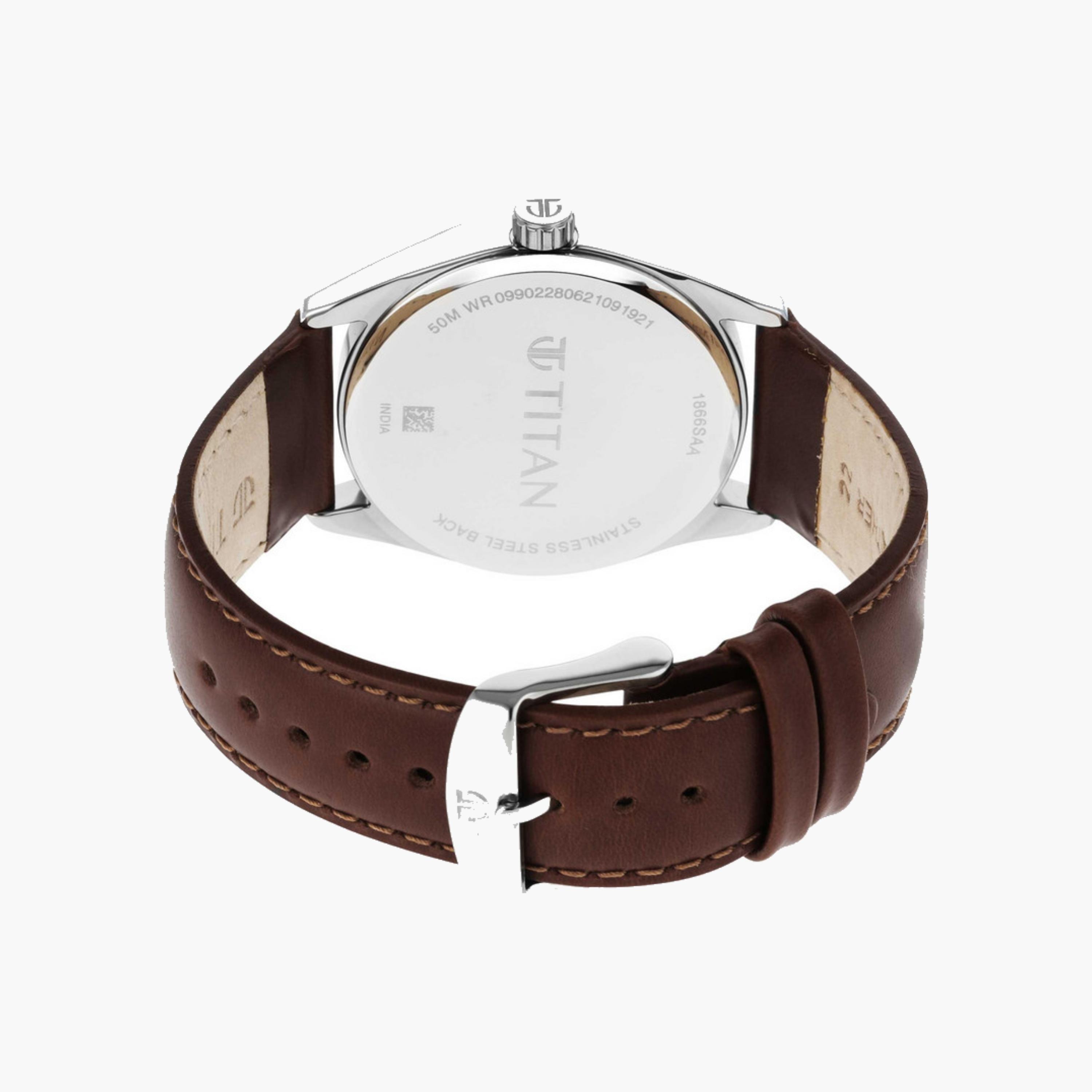 Classic Blue Dial Leather Watch-men-watchesandjewellery-watches-image-2
