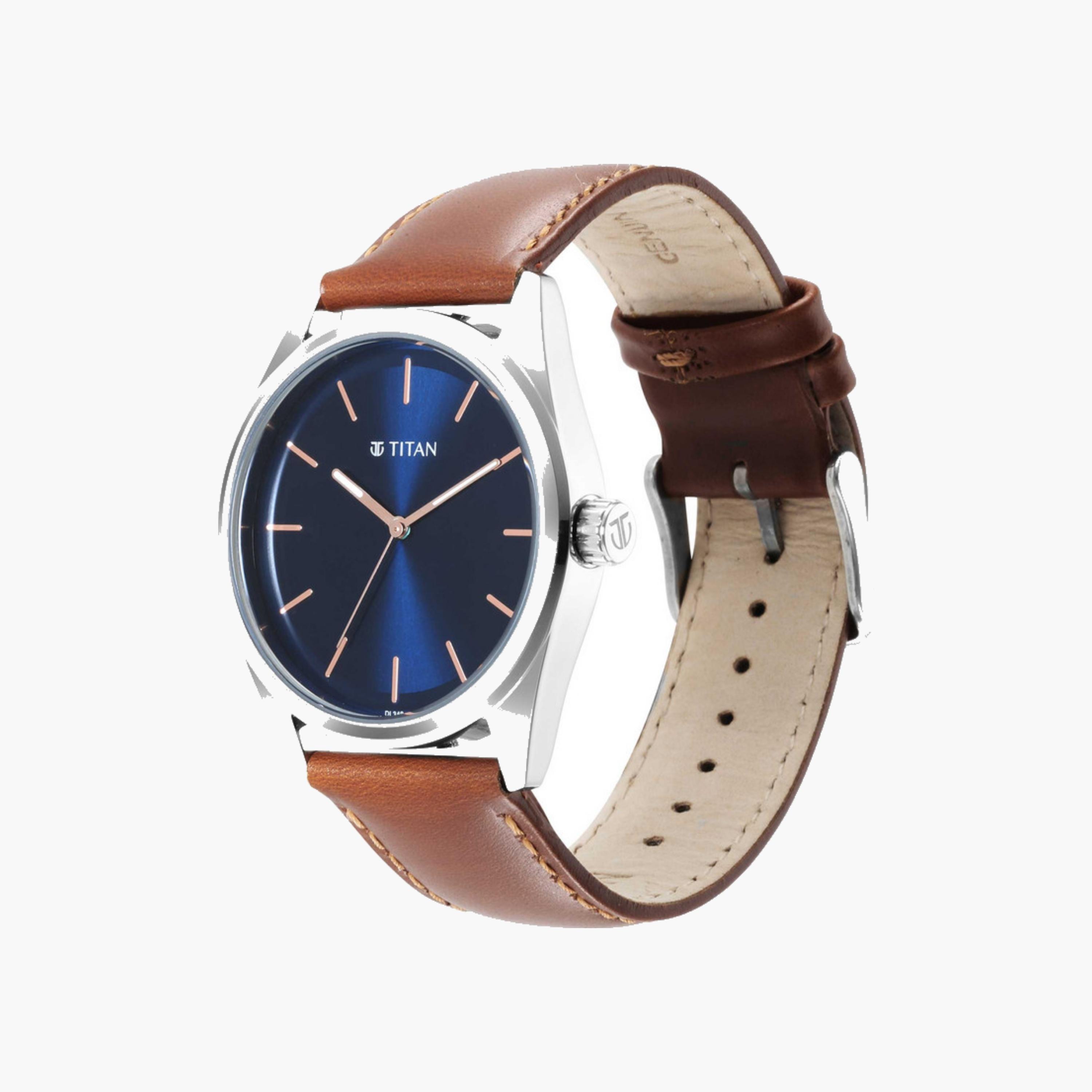 Classic Blue Dial Leather Watch-men-watchesandjewellery-watches-image-3
