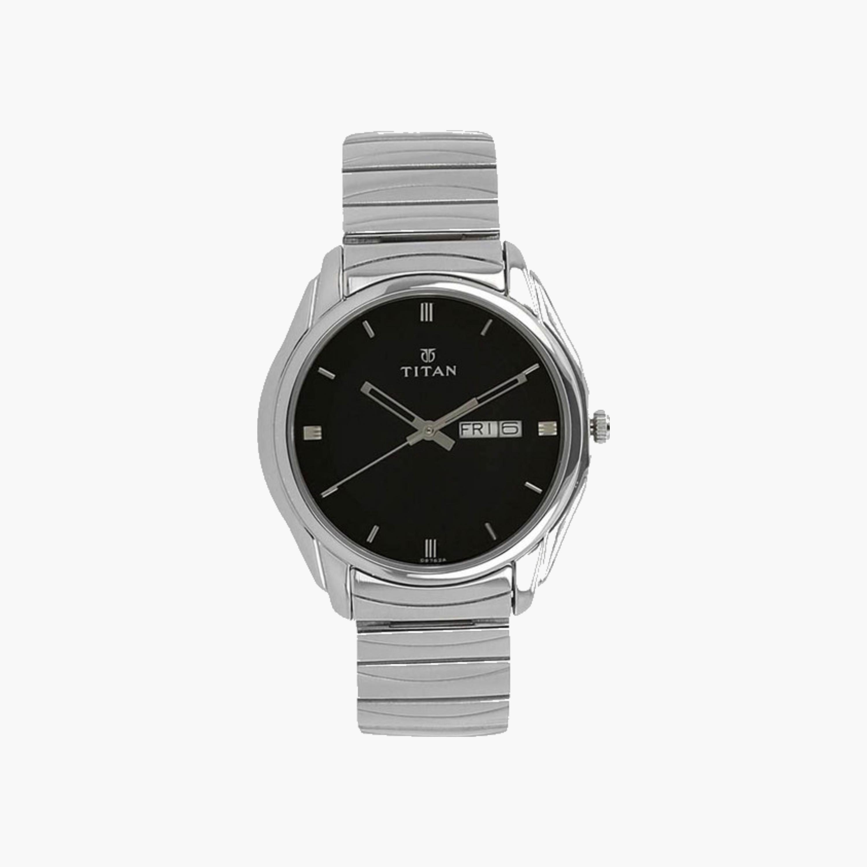 Black Dial Stainless Steel Watch-men-watchesandjewellery-watches-image-1