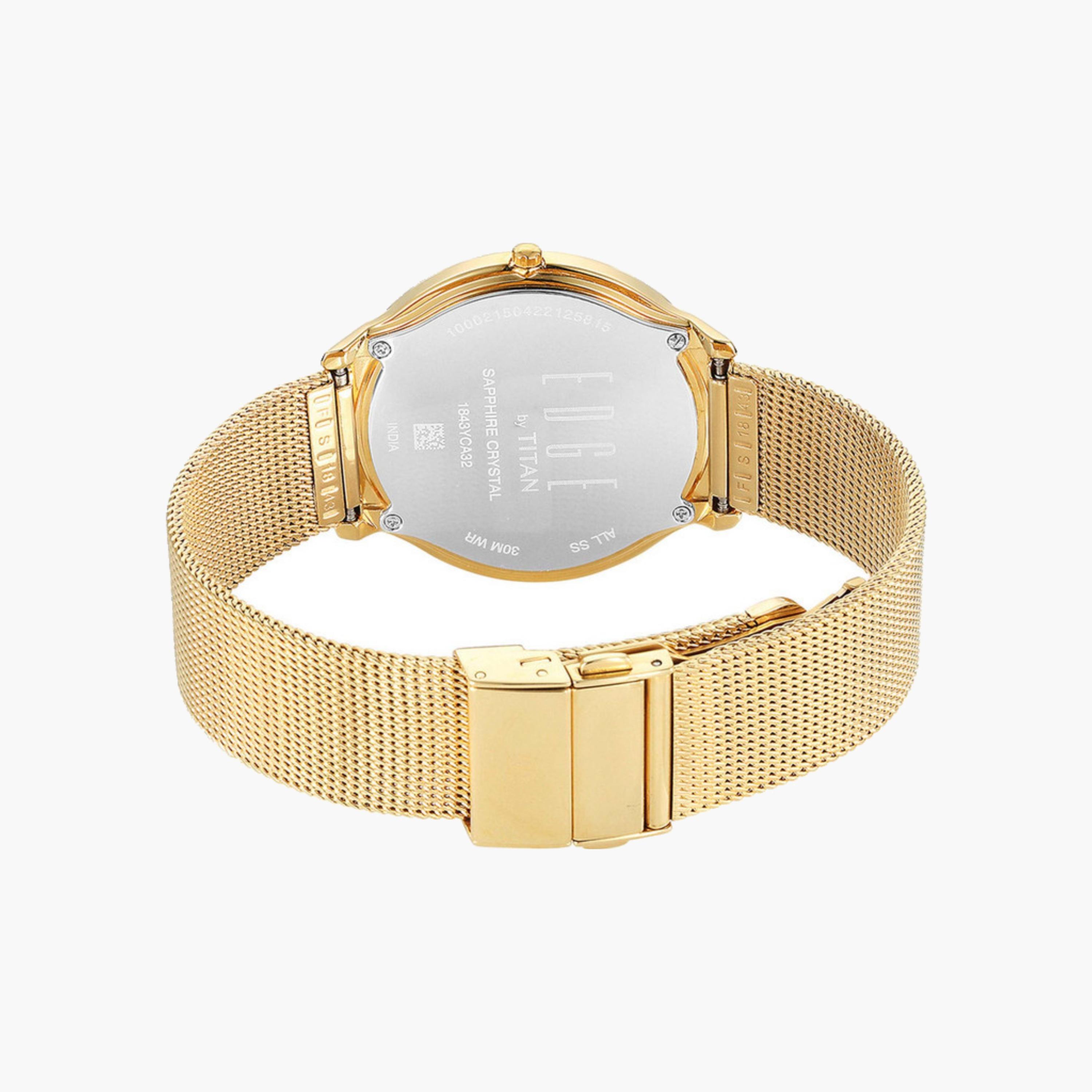 Gold-Toned Mesh Strap Watch-women-watchesandjewellery-watches-image-3