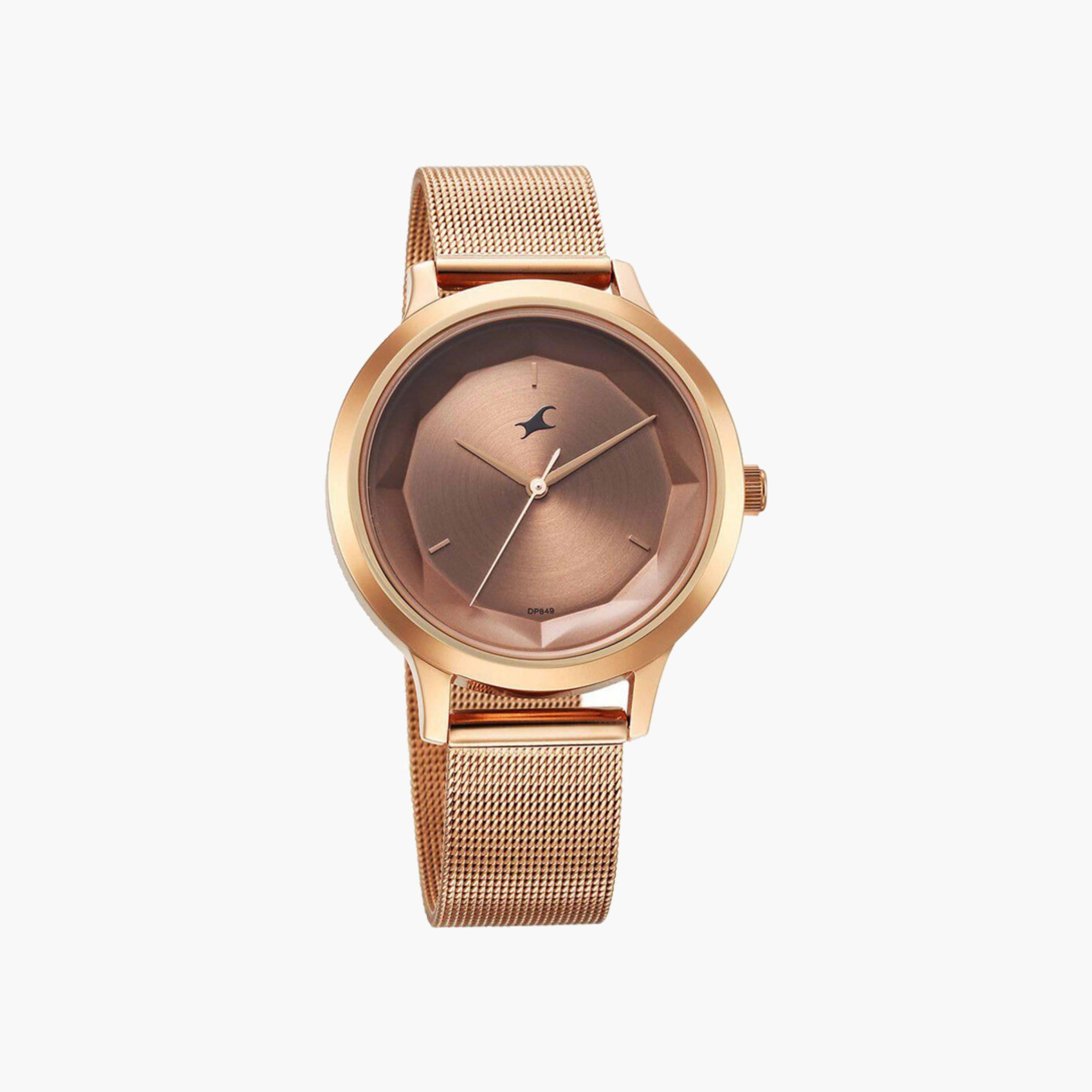 Rose Gold Mesh Strap Watch-women-watchesandjewellery-watches-image-1