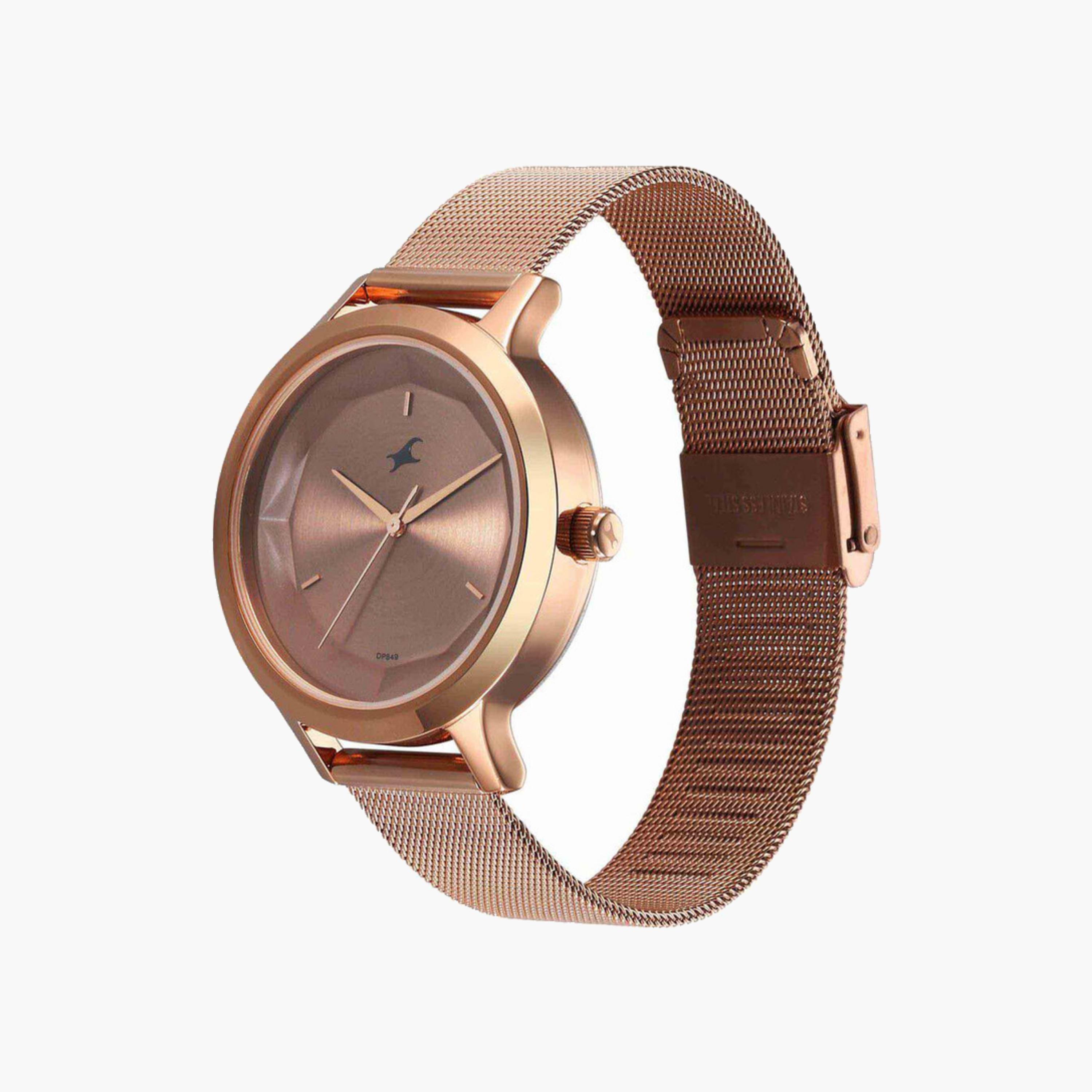 Rose Gold Mesh Strap Watch-women-watchesandjewellery-watches-image-4