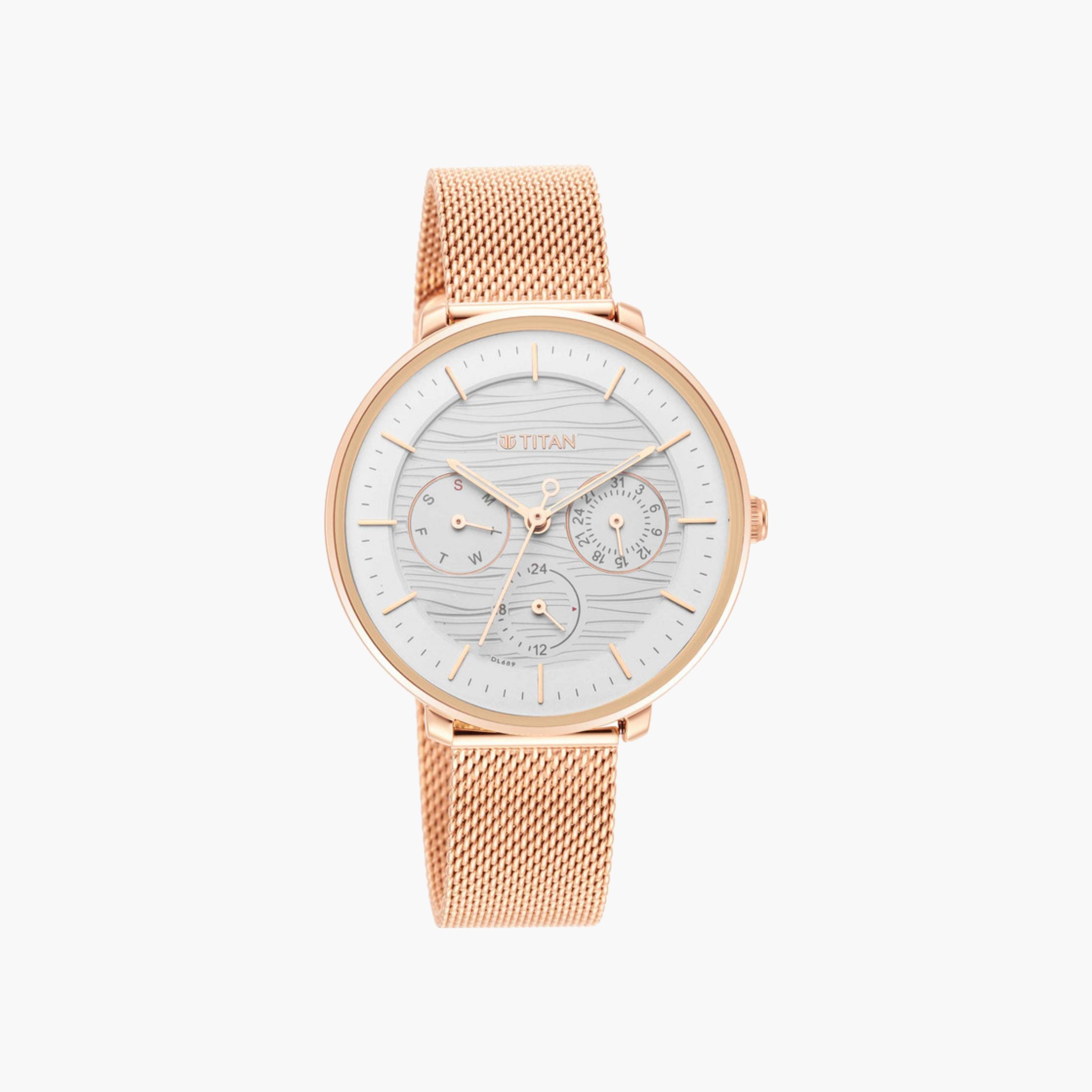 Rose Gold Mesh Strap Watch-women-watchesandjewellery-watches-image-1