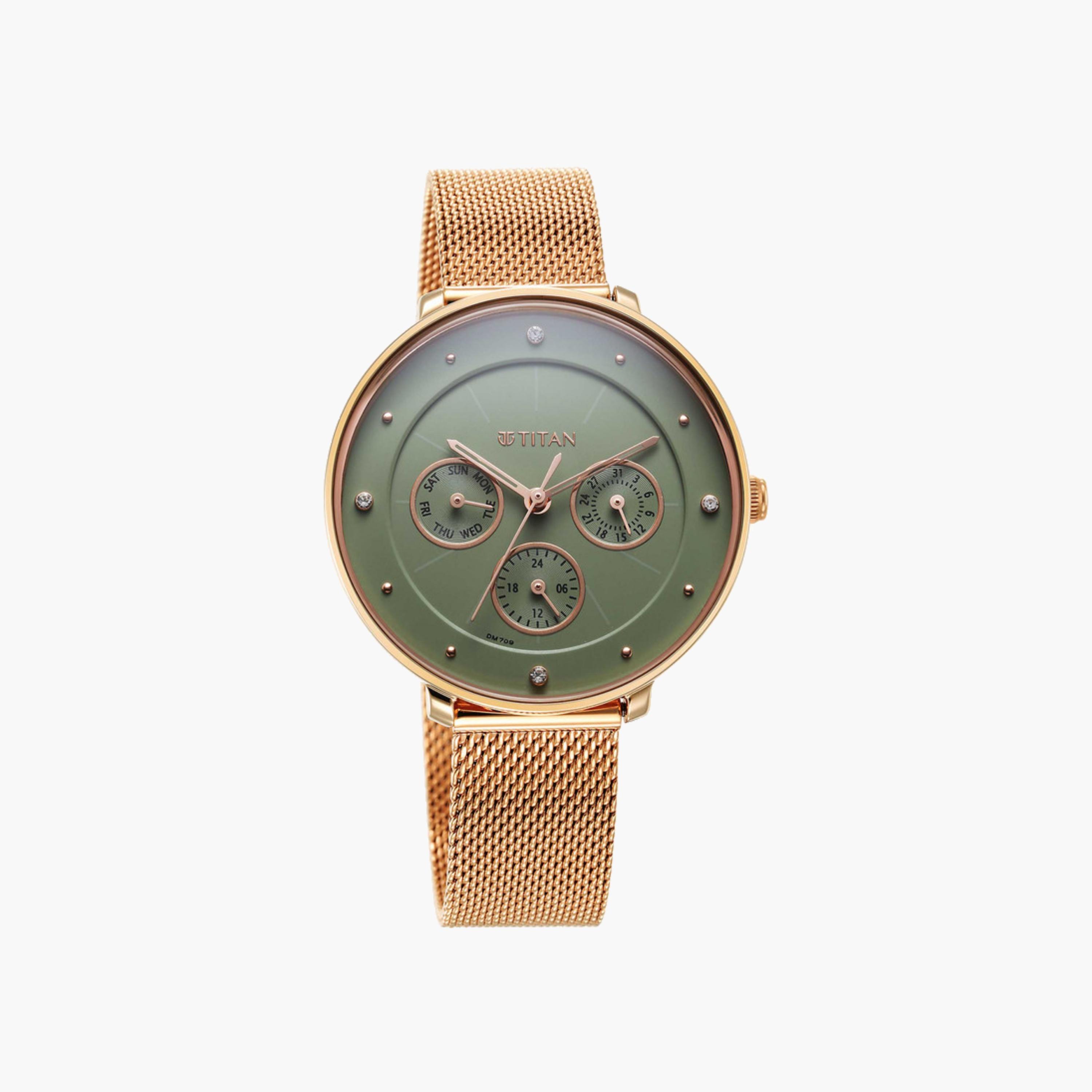 Green Dial Mesh Strap Watch-women-watchesandjewellery-watches-image-2