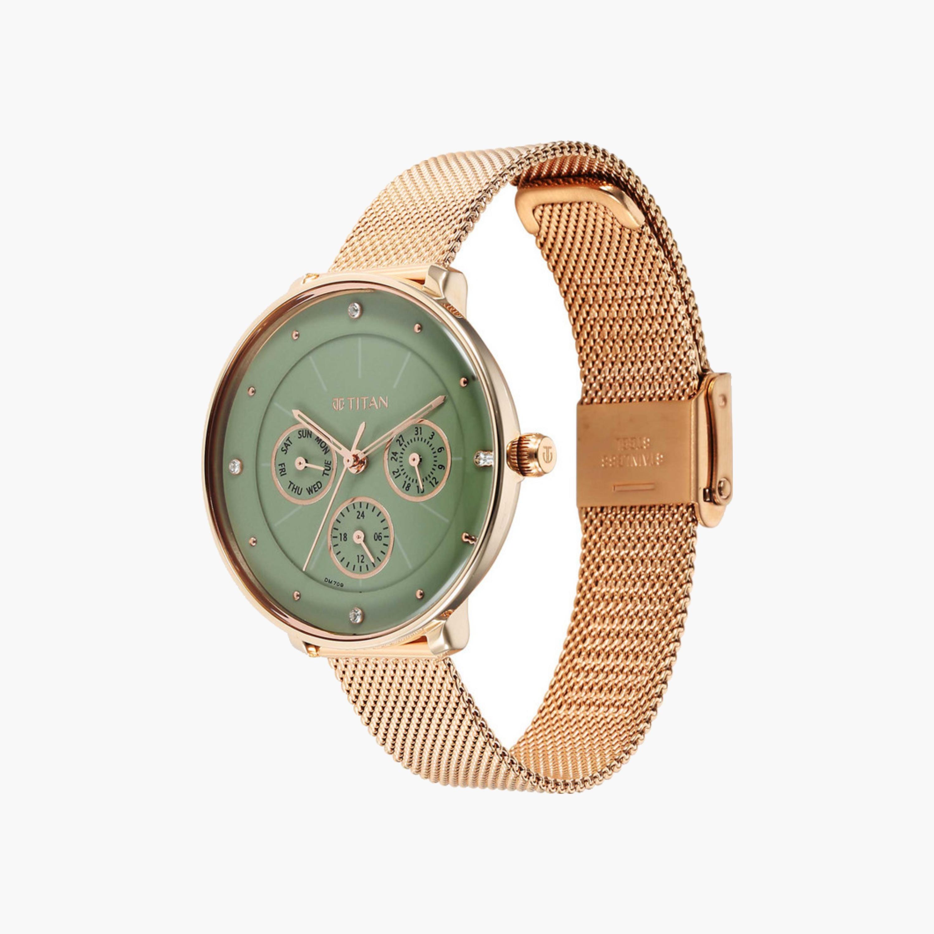 Green Dial Mesh Strap Watch-women-watchesandjewellery-watches-image-3