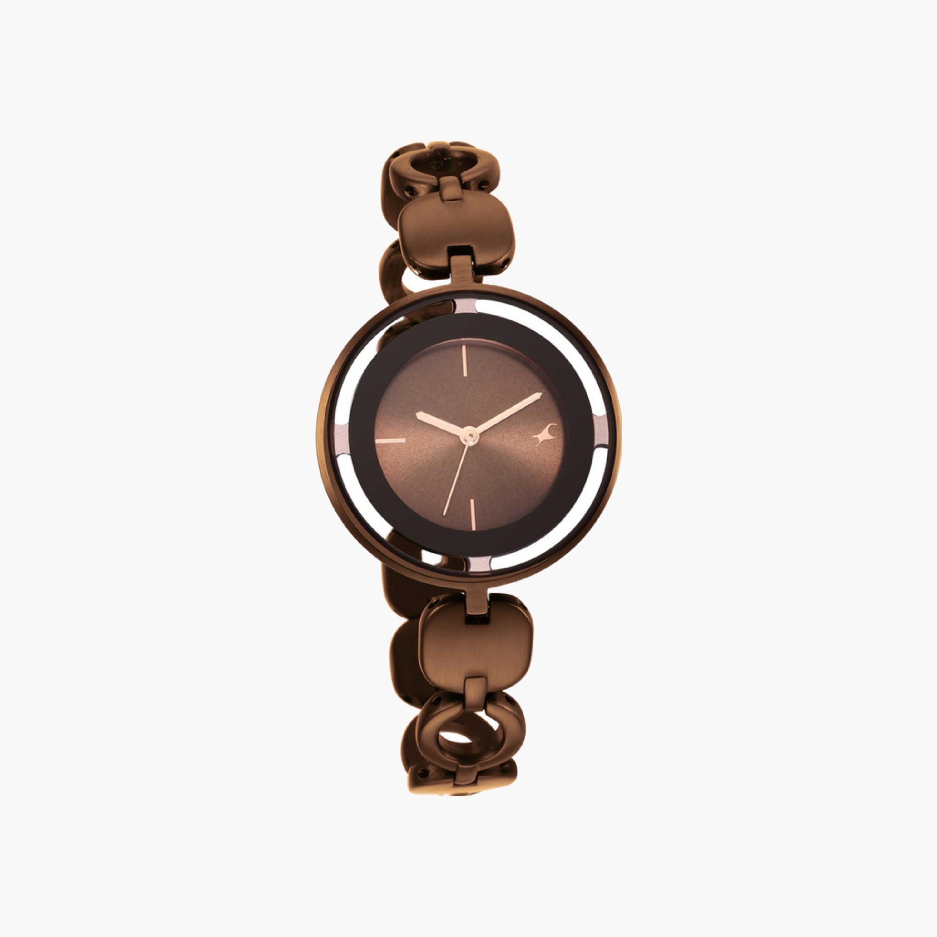 Brown Dial Metal Bracelet Analog Watch-women-watchesandjewellery-watches-image-1
