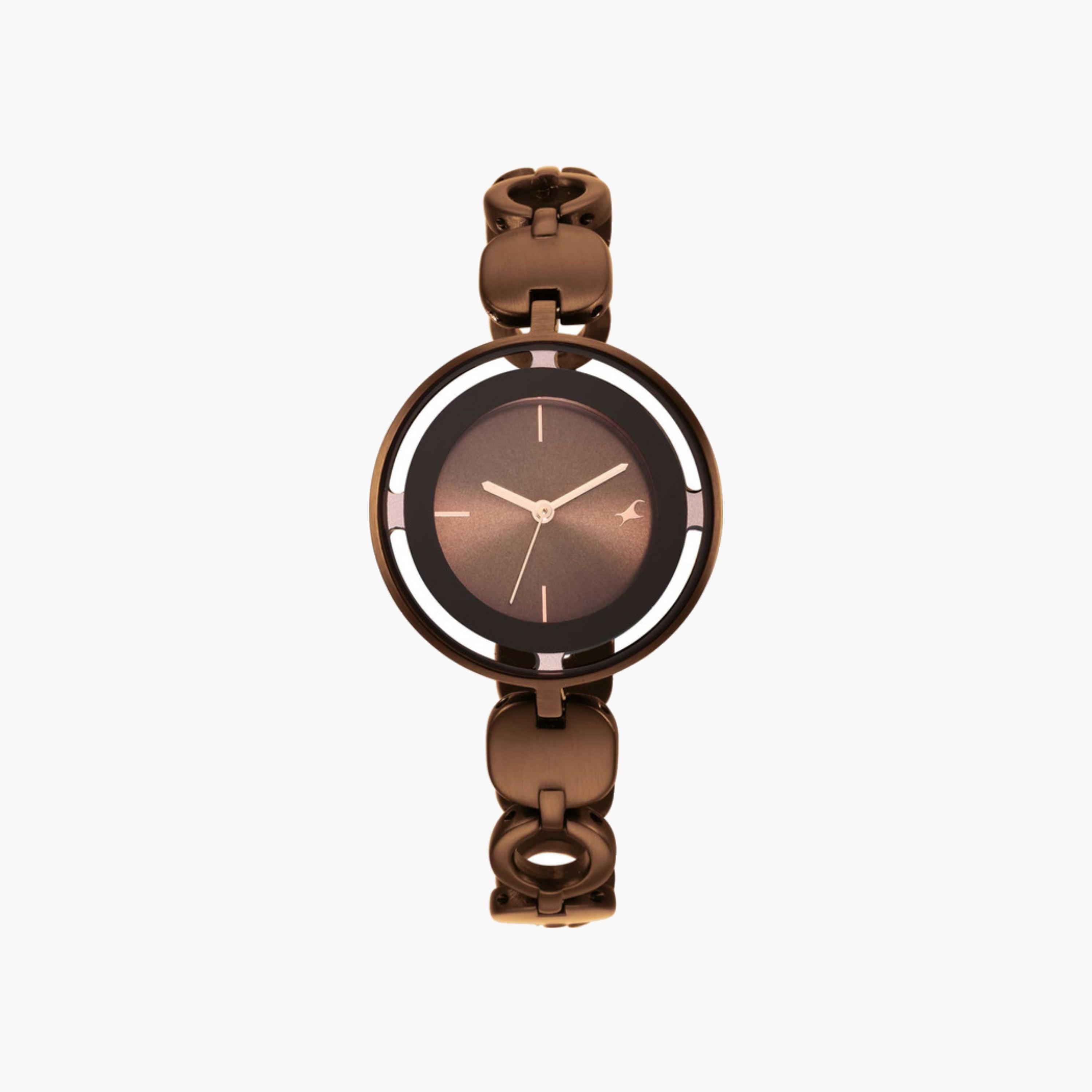 Brown Dial Metal Bracelet Analog Watch-women-watchesandjewellery-watches-image-3