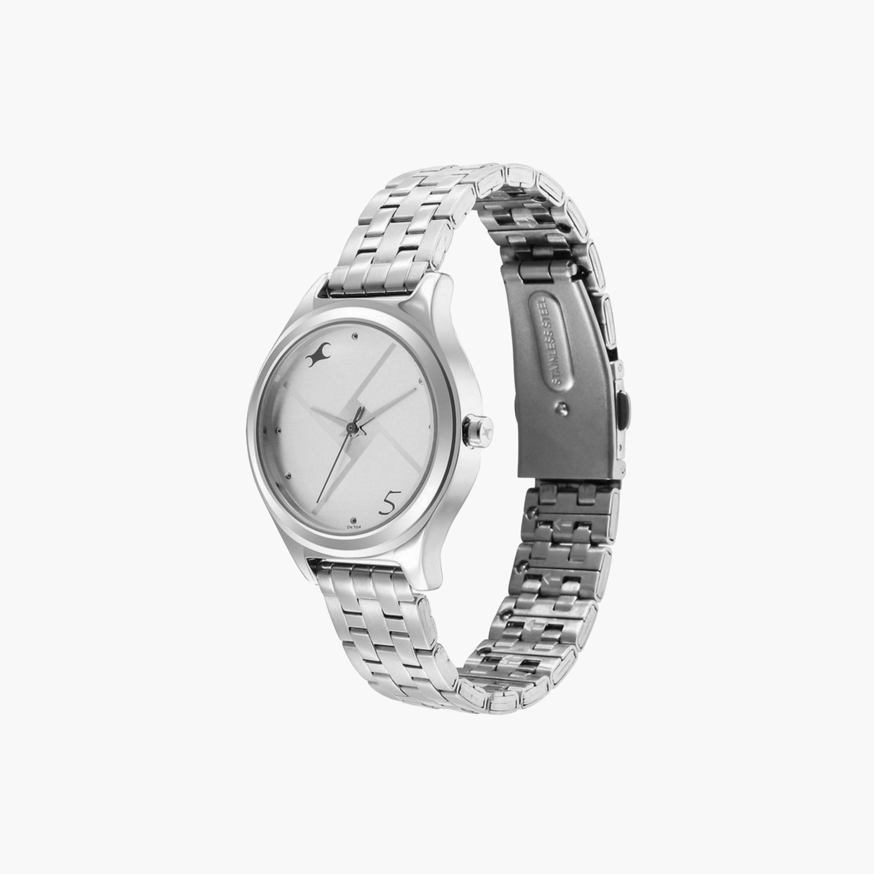 Silver Dial Link Strap Watch-women-watchesandjewellery-watches-image-2