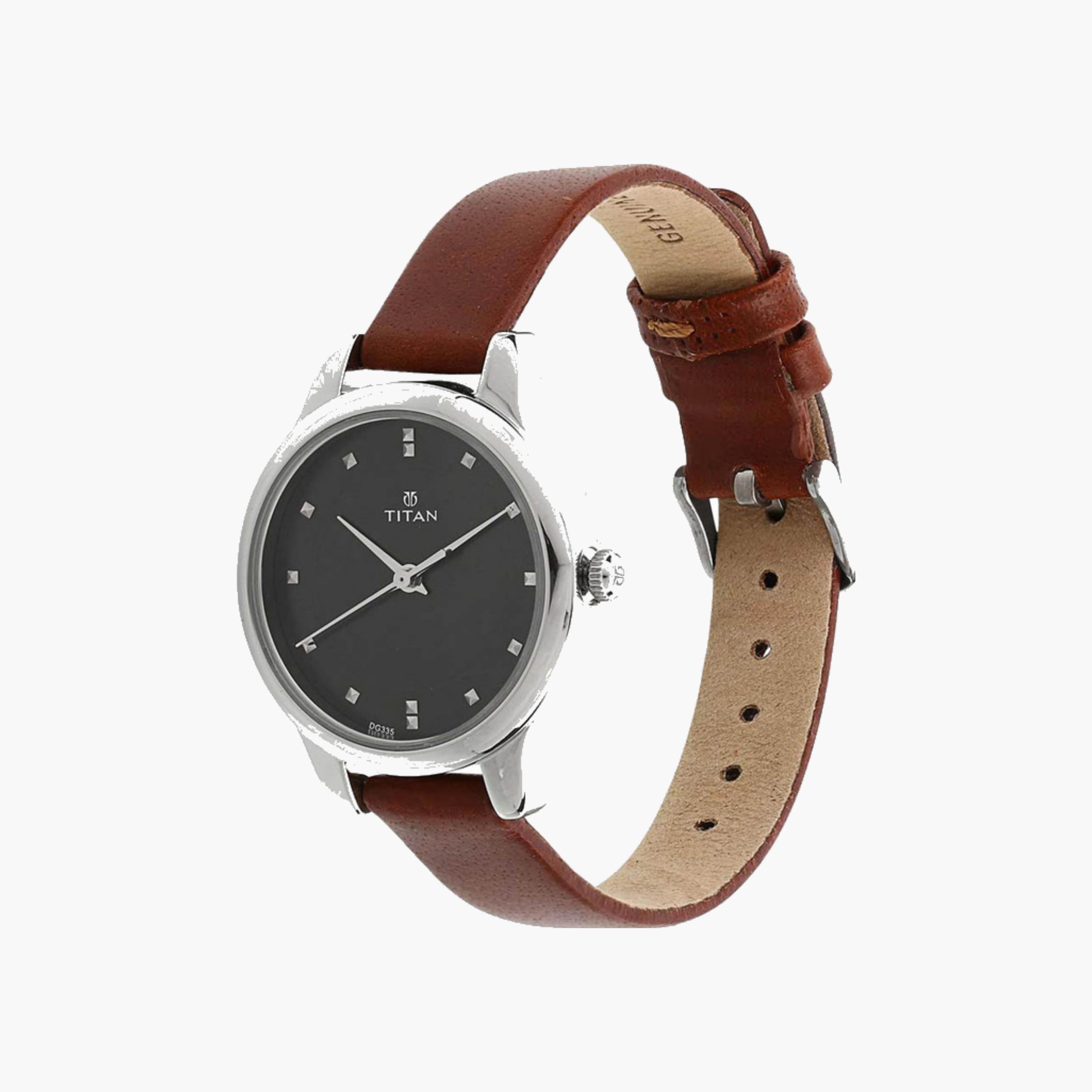 Black Dial Leather Strap Watch-men-watchesandjewellery-watches-image-3