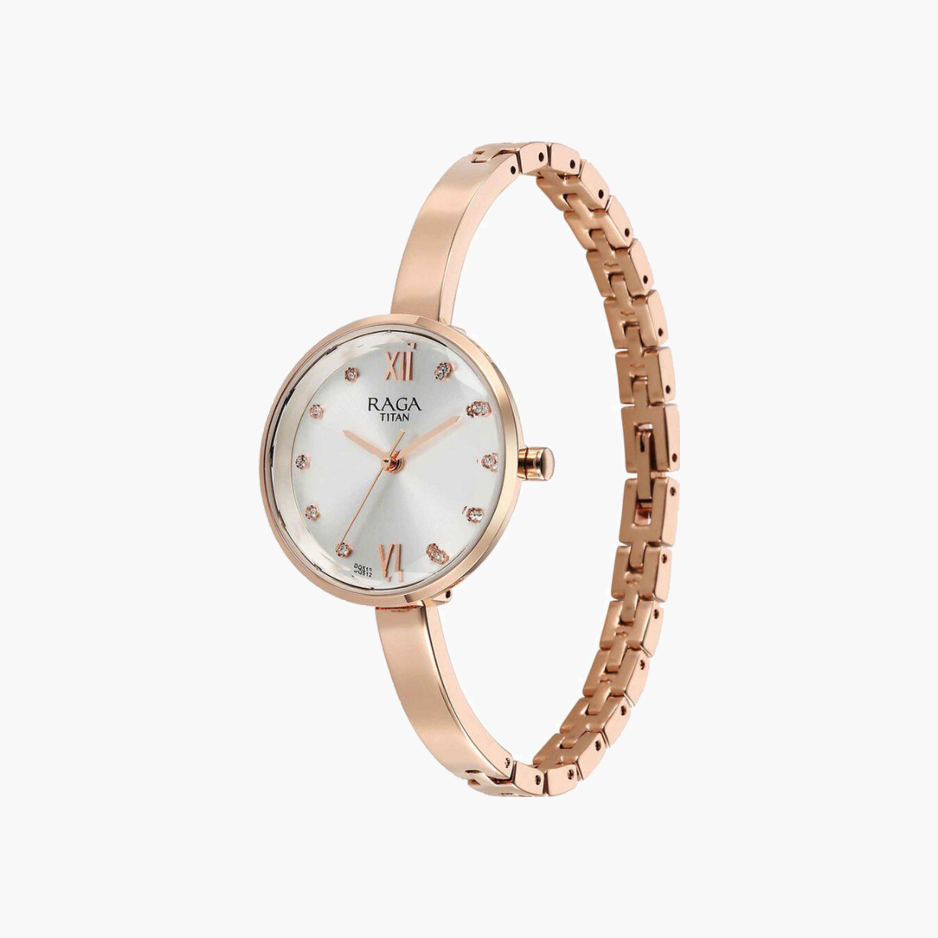 ساعة يد نسائية أنالوج ذهبية وردية-women-watchesandjewellery-watches-image-2
