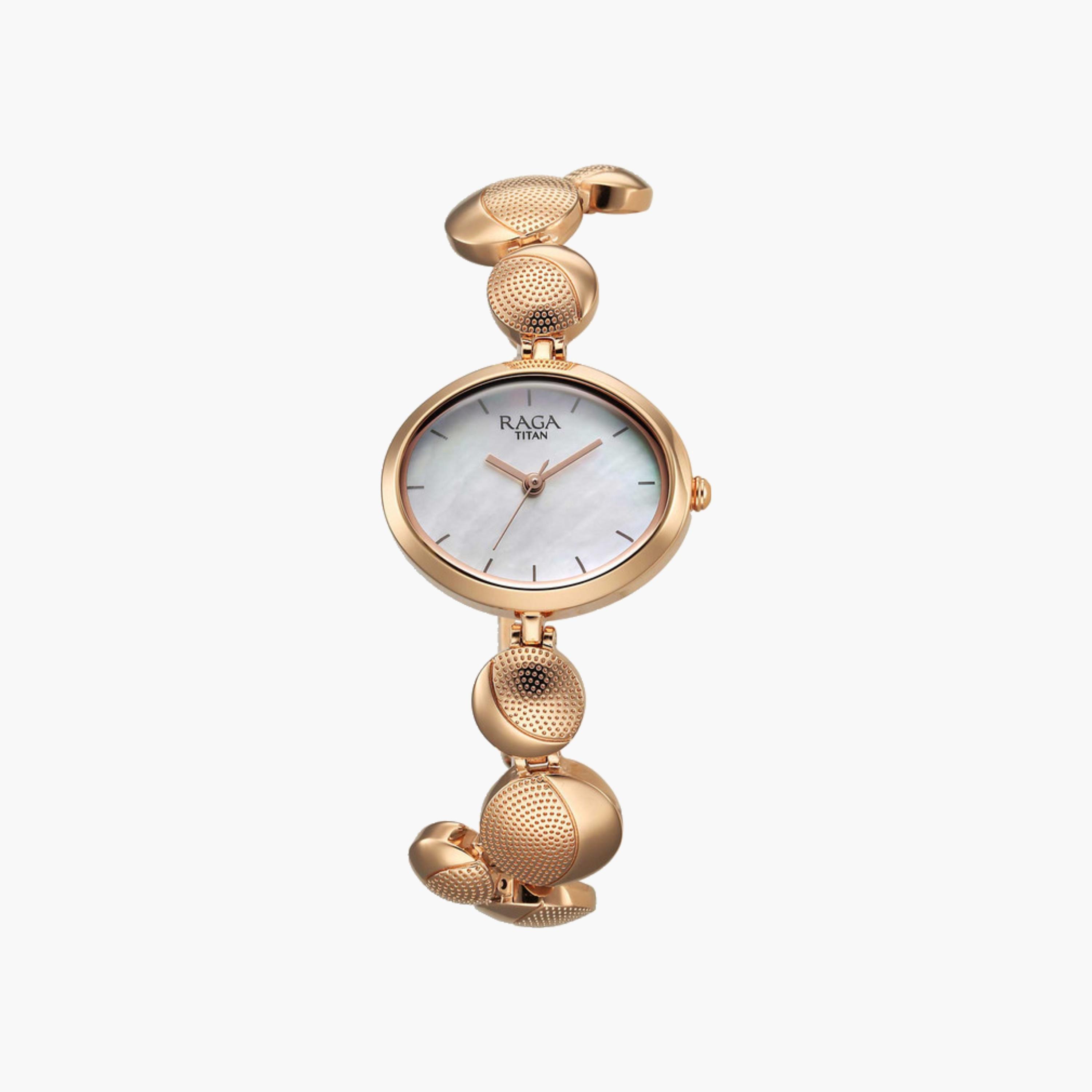 Pearl Dial Metal Strap Watch-women-watchesandjewellery-watches-image-1