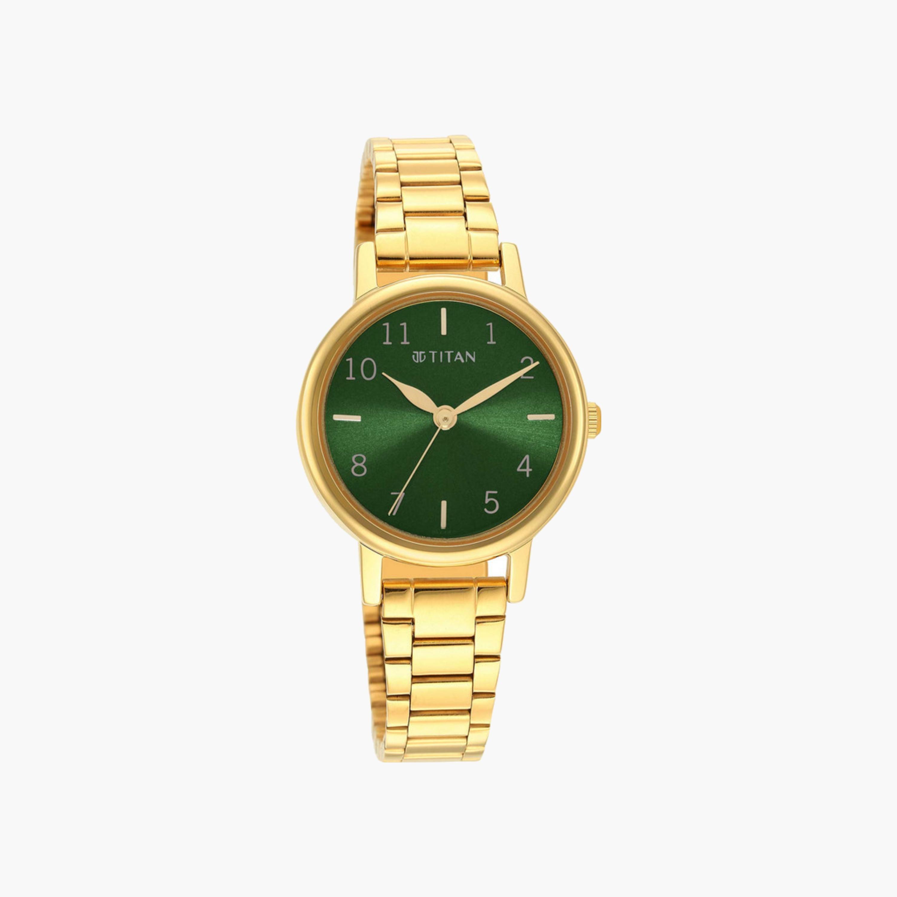 Green Dial Gold Stainless Steel Watch-women-watchesandjewellery-watches-image-3