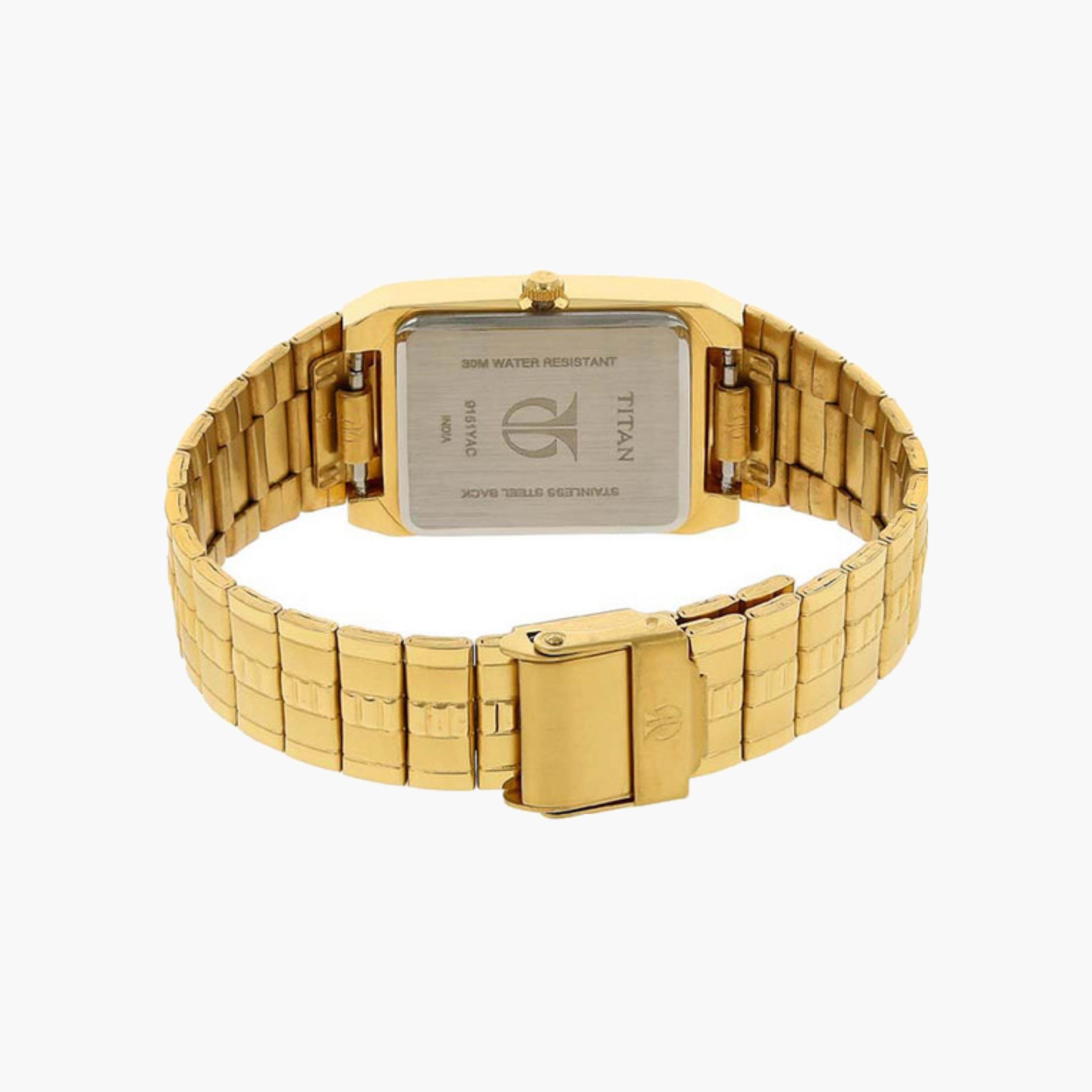 Rectangular Gold Tone Watch-men-watchesandjewellery-watches-image-3