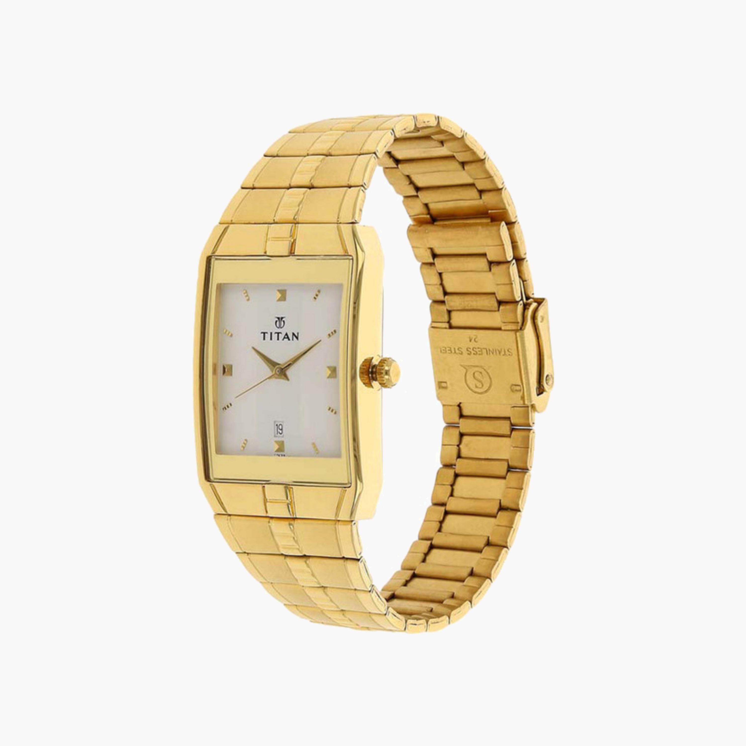 Rectangular Gold Tone Watch-men-watchesandjewellery-watches-image-5