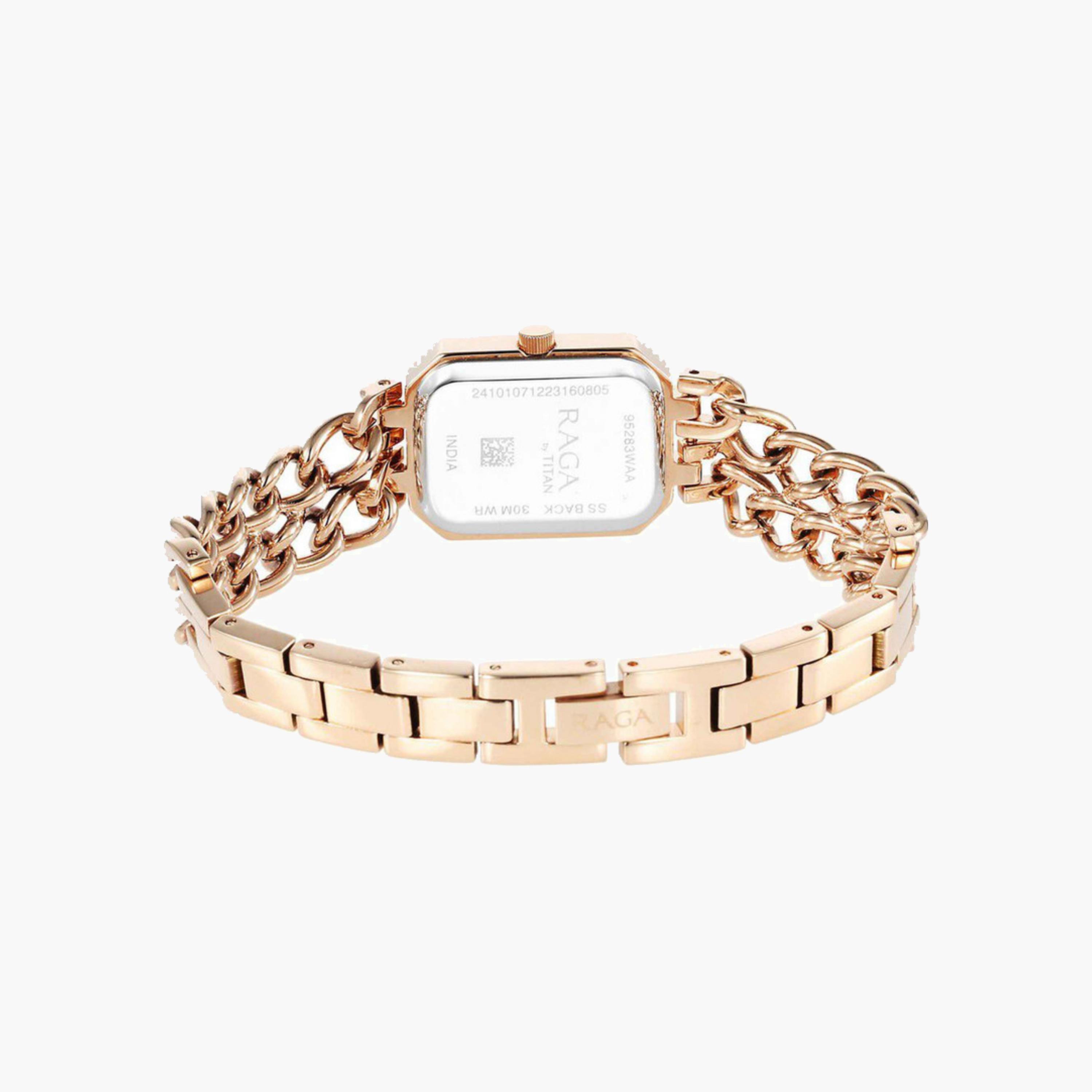 Rose Gold Rectangular Dial Watch-women-watchesandjewellery-watches-image-3