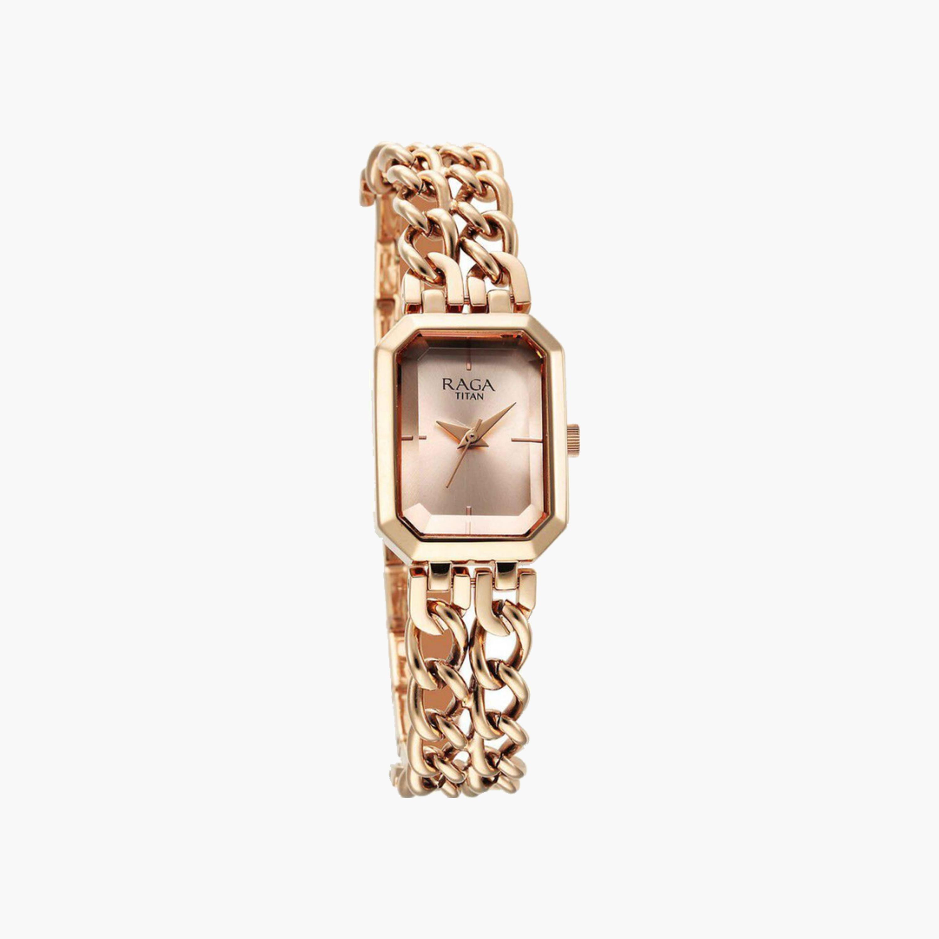 Rose Gold Rectangular Dial Watch-women-watchesandjewellery-watches-image-4