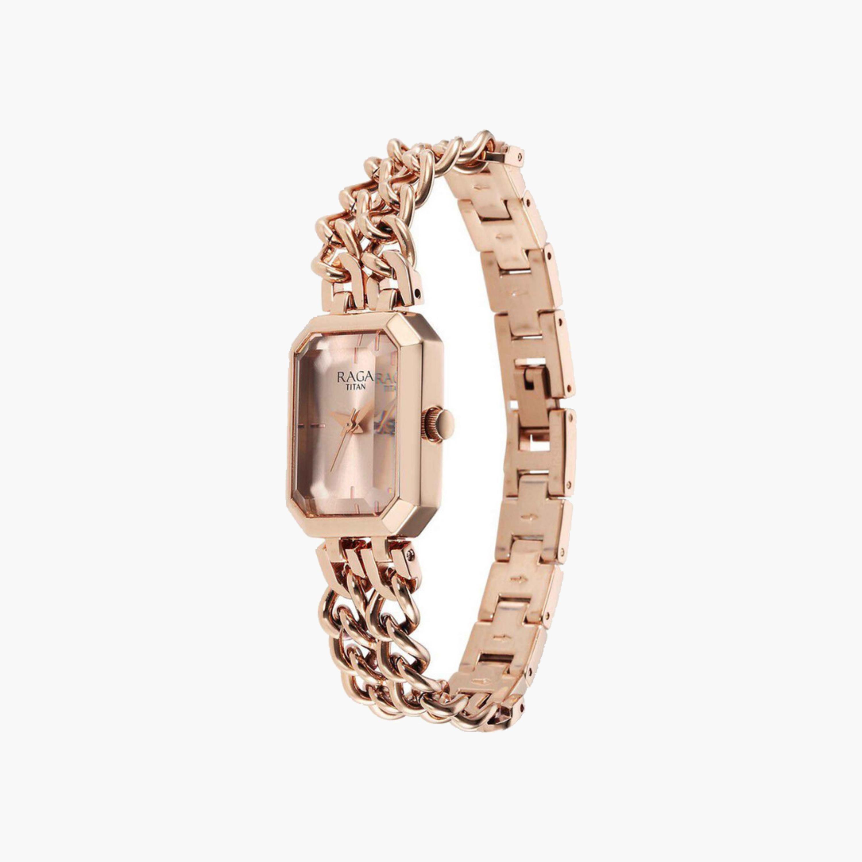 Rose Gold Rectangular Dial Watch-women-watchesandjewellery-watches-image-5