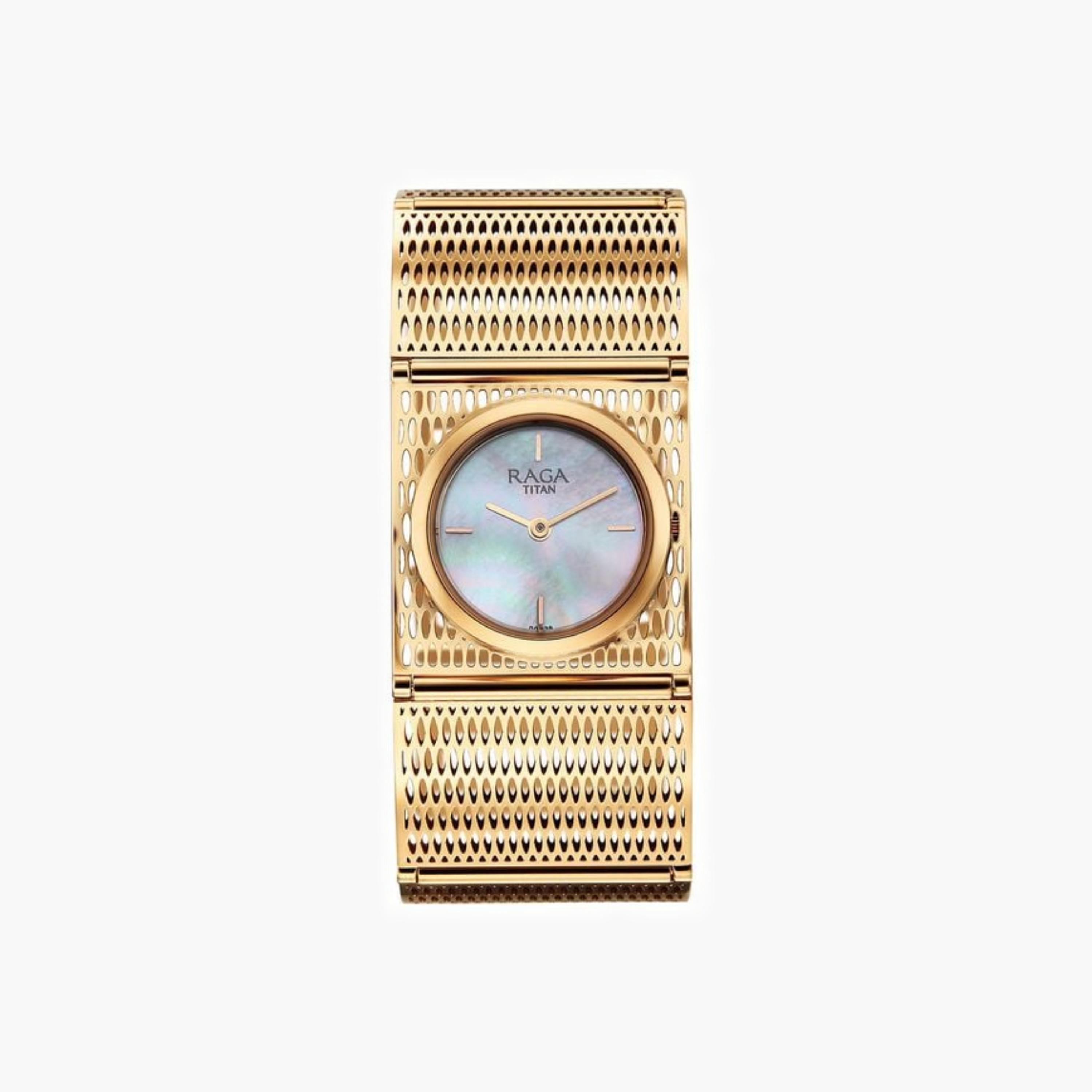 تايتن ساعة نسائية أنيقة بحزام شبكي-women-watchesandjewellery-watches-image-1