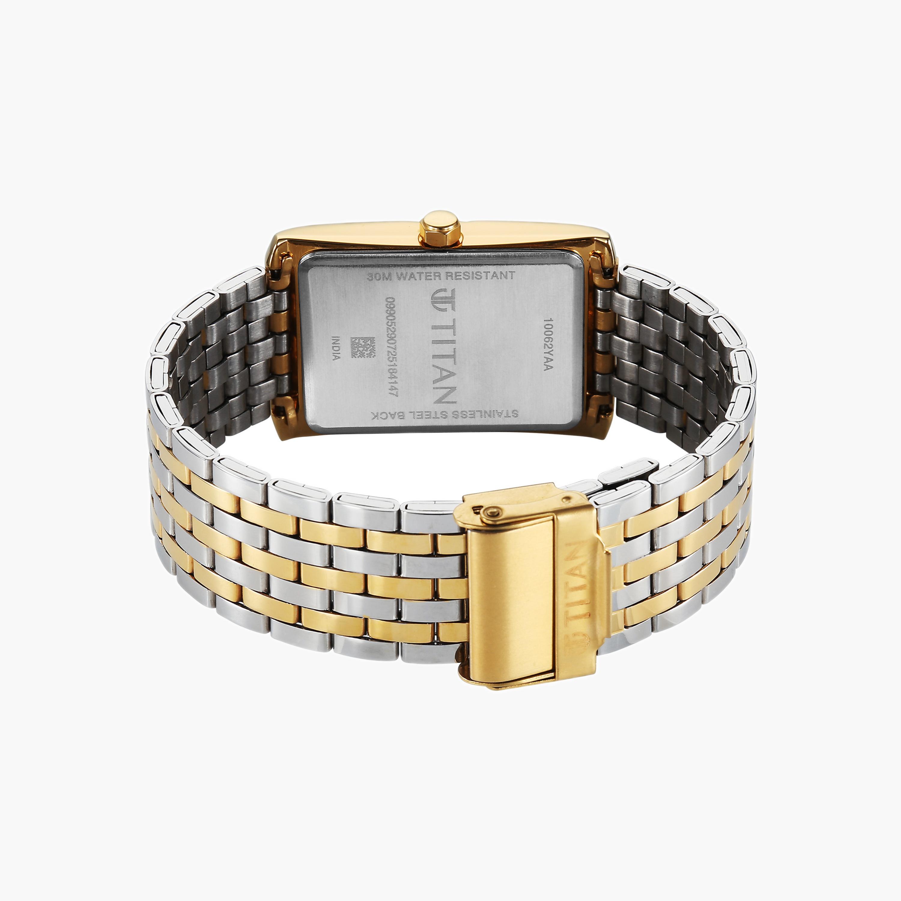 Titan Rectangular Dial Two-Tone Quartz Watch-men-watchesandjewellery-watches-image-3