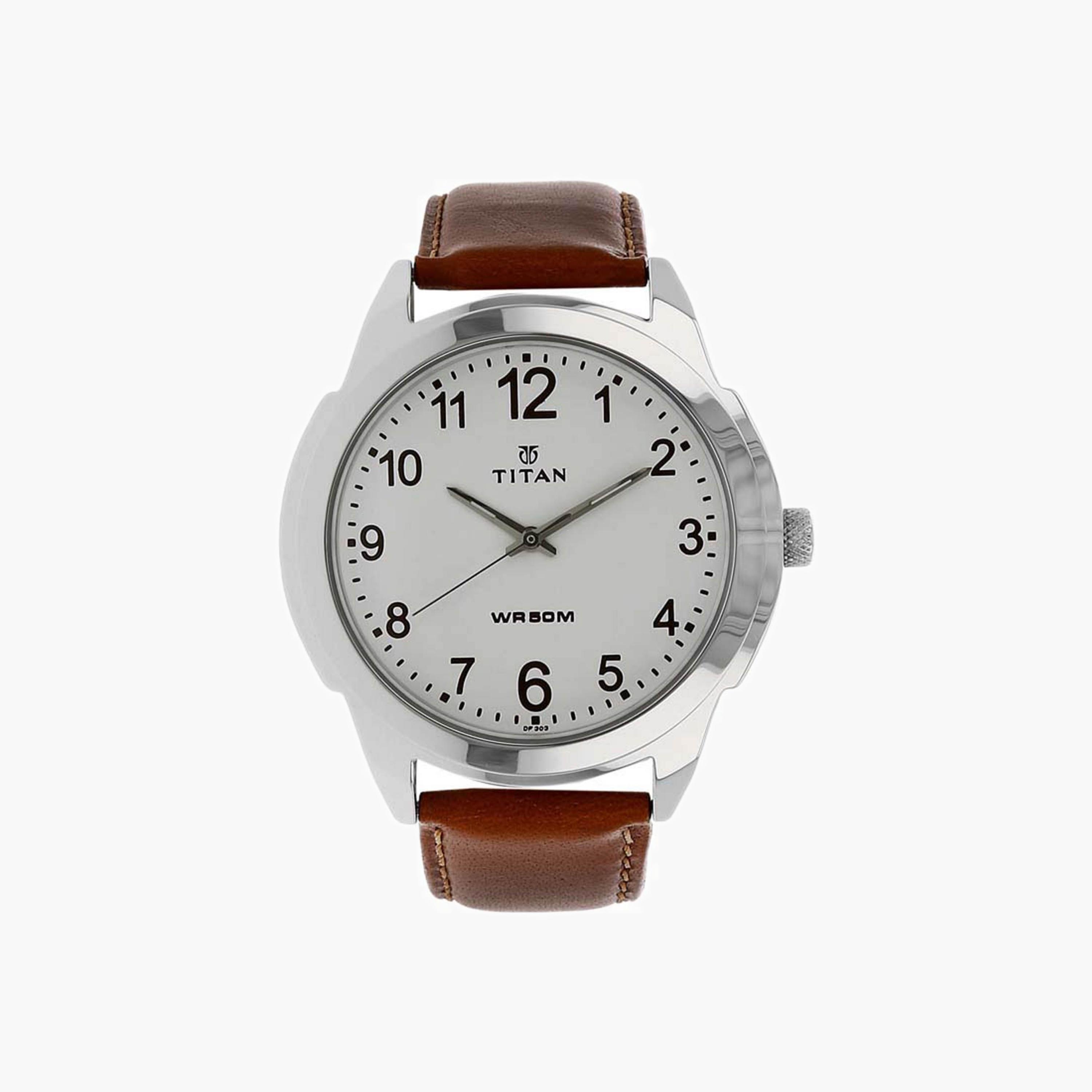 Titan Classic Analog Watch Brown Leather Strap-men-watchesandjewellery-watches-image-1