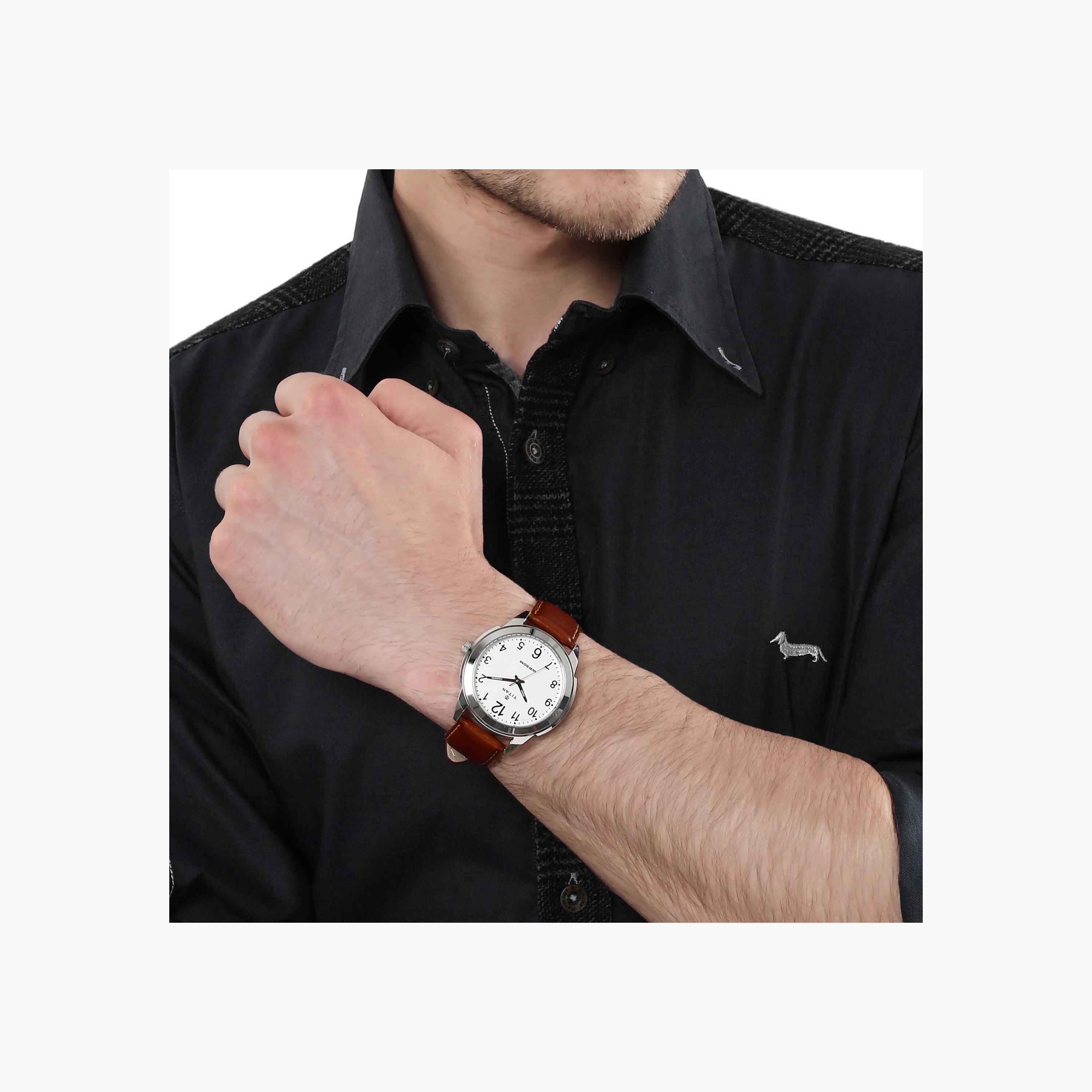 Titan Classic Analog Watch Brown Leather Strap-men-watchesandjewellery-watches-image-2
