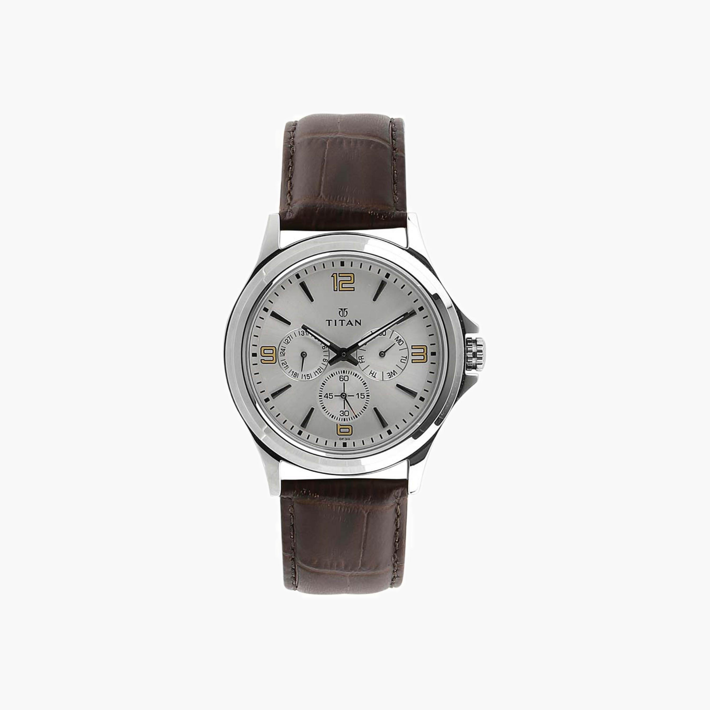 Titan Multifunction Leather Strap Men's Watch-men-watchesandjewellery-watches-image-1