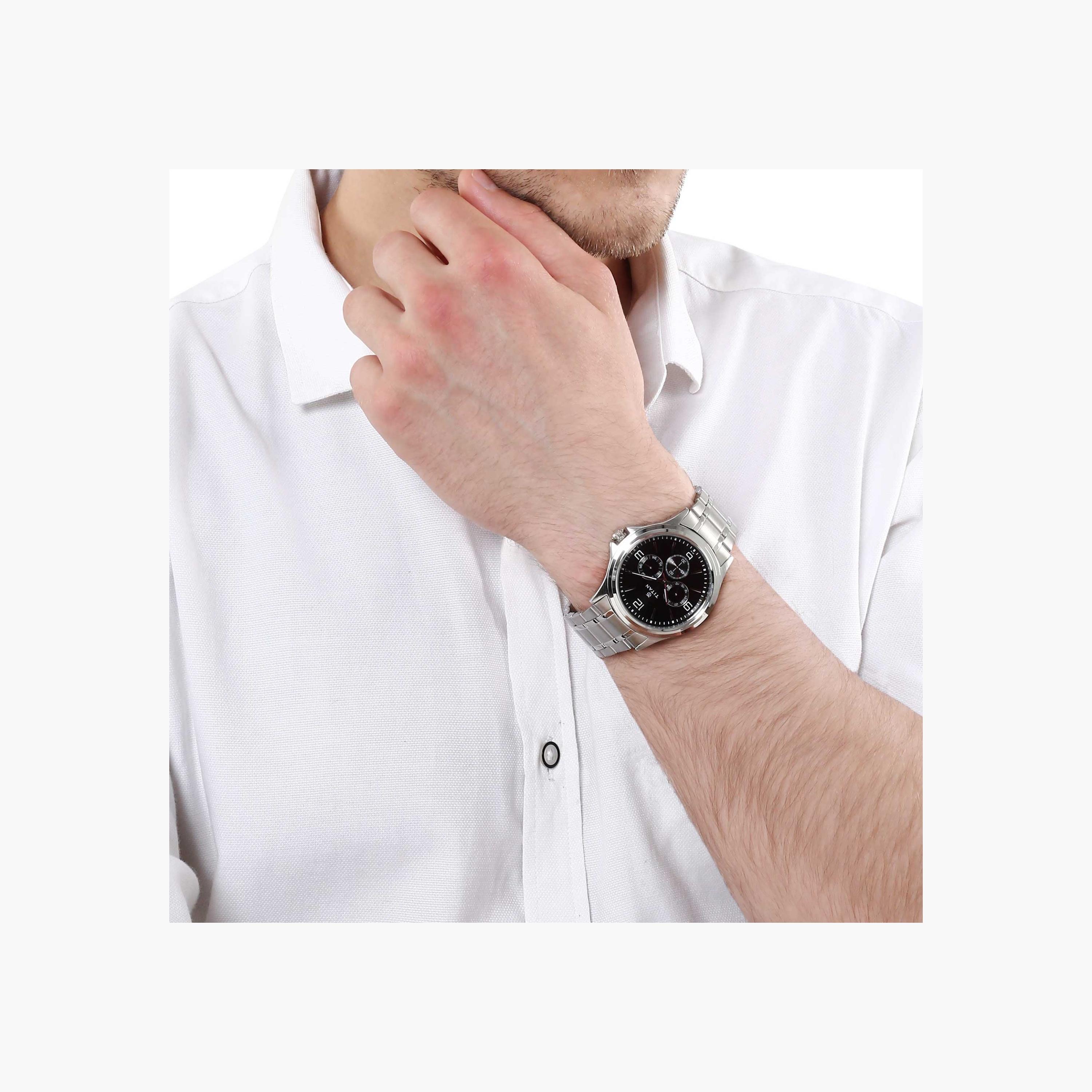 Titan Men's Stainless Steel Chronograph Watch-men-watchesandjewellery-watches-image-2