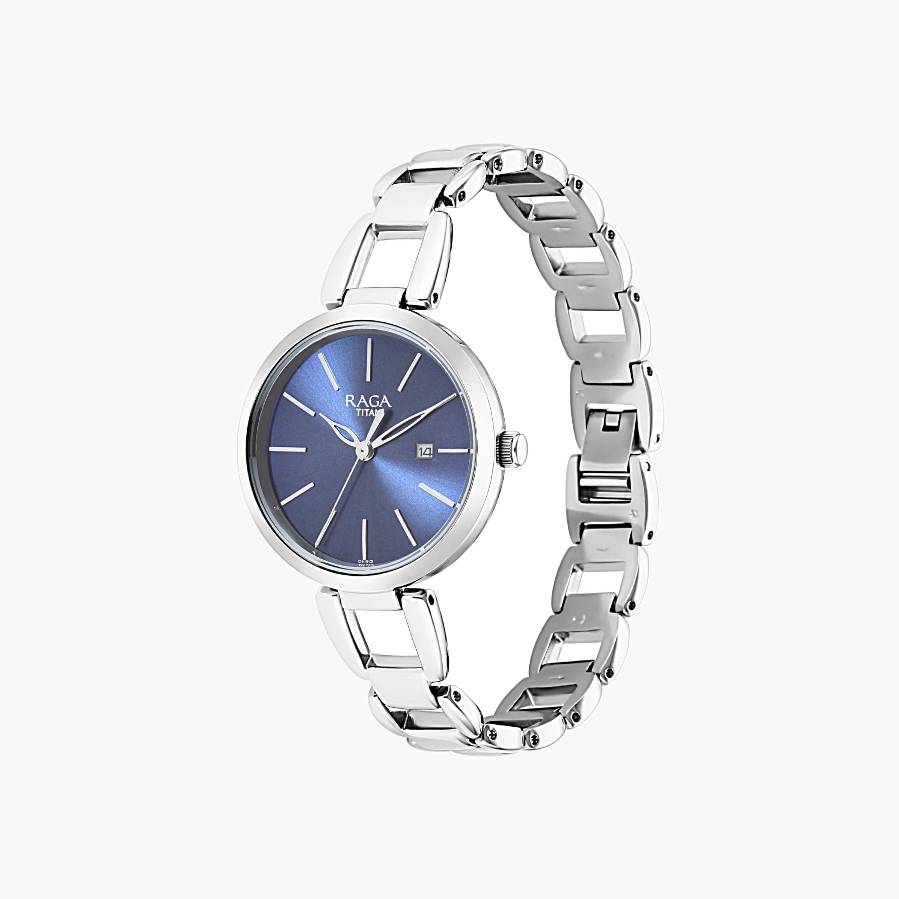 Titan Metal Strap Blue Dial Watch-women-watchesandjewellery-watches-image-4