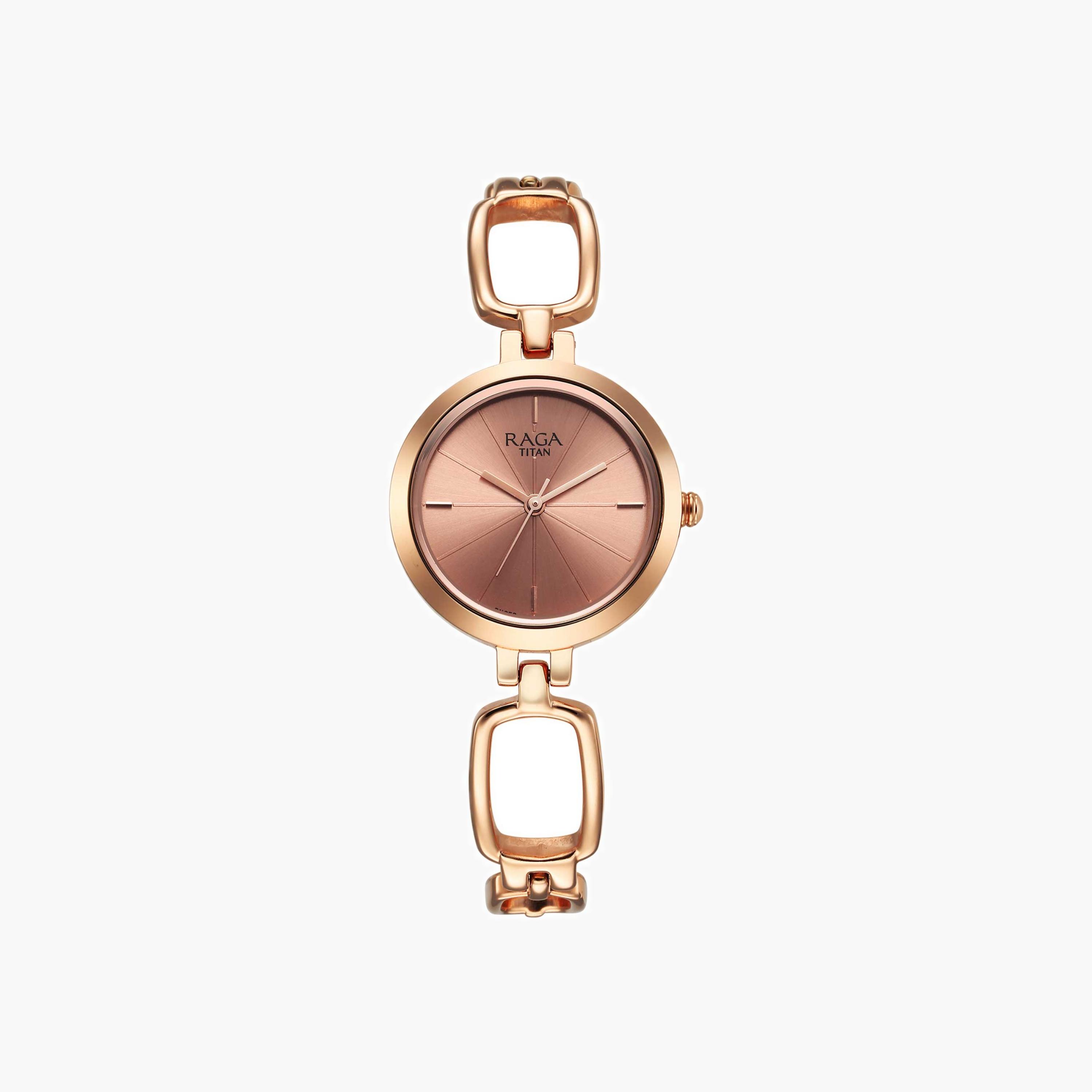 تايتن ساعة نسائية أنالوج ذهبية وردية-women-watchesandjewellery-watches-image-1
