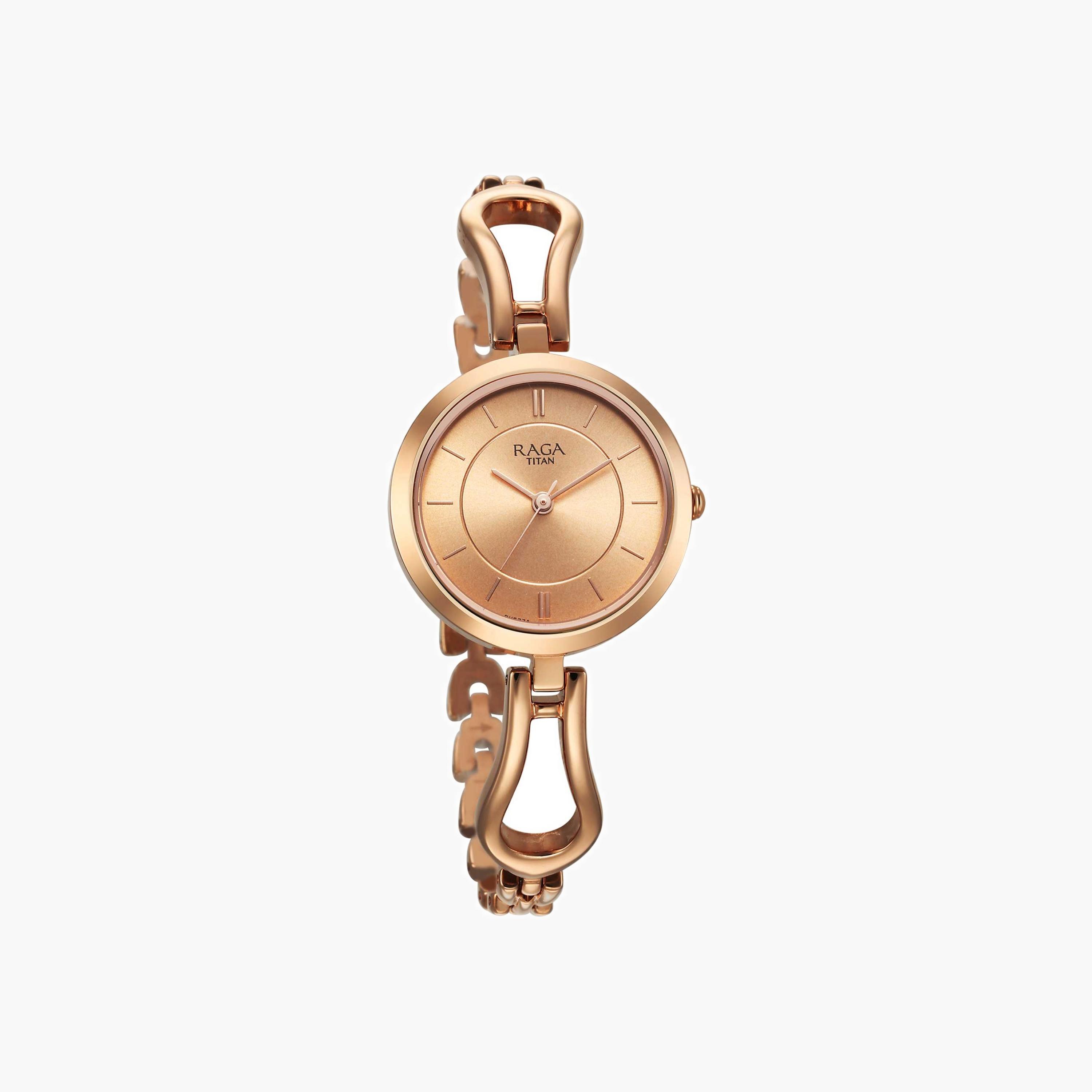 تايتن ساعة نسائية أنالوج ذهبية وردية-women-watchesandjewellery-watches-image-1