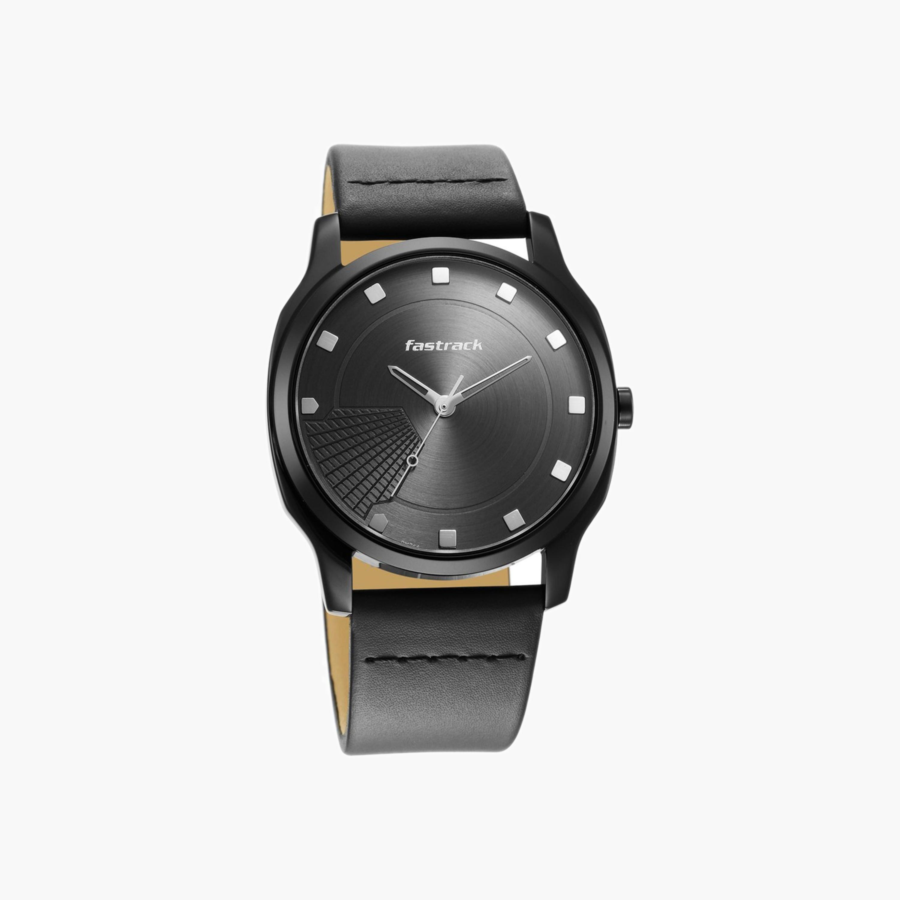 Fastrack Anthracite Dial Leather Watch-men-watchesandjewellery-watches-image-2