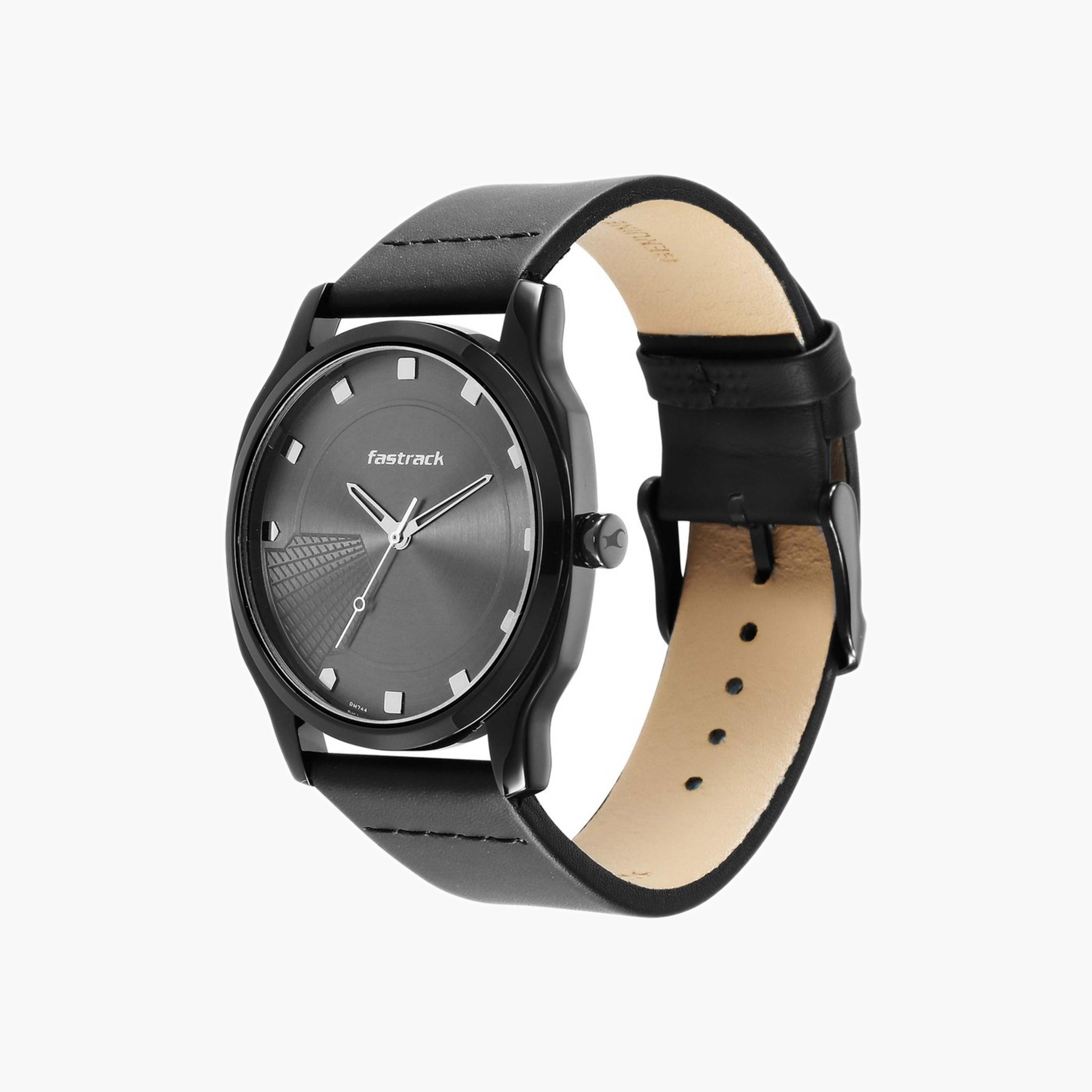 Fastrack Anthracite Dial Leather Watch-men-watchesandjewellery-watches-image-3