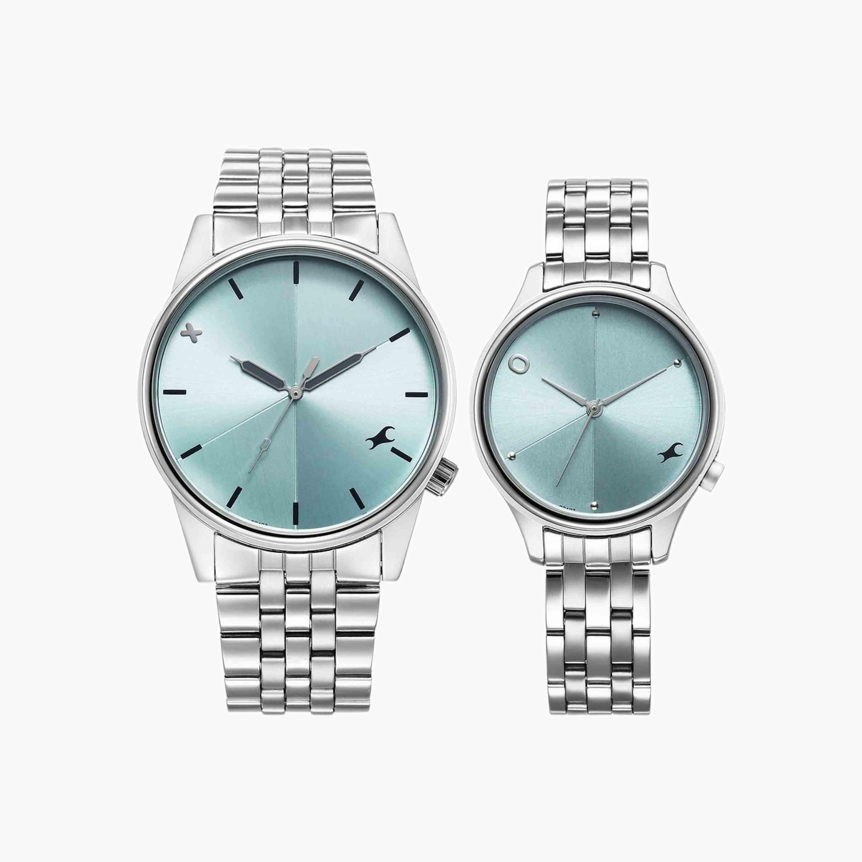 Fastrack Silver Stainless Steel Couple Watches-men-watchesandjewellery-watches-image-1