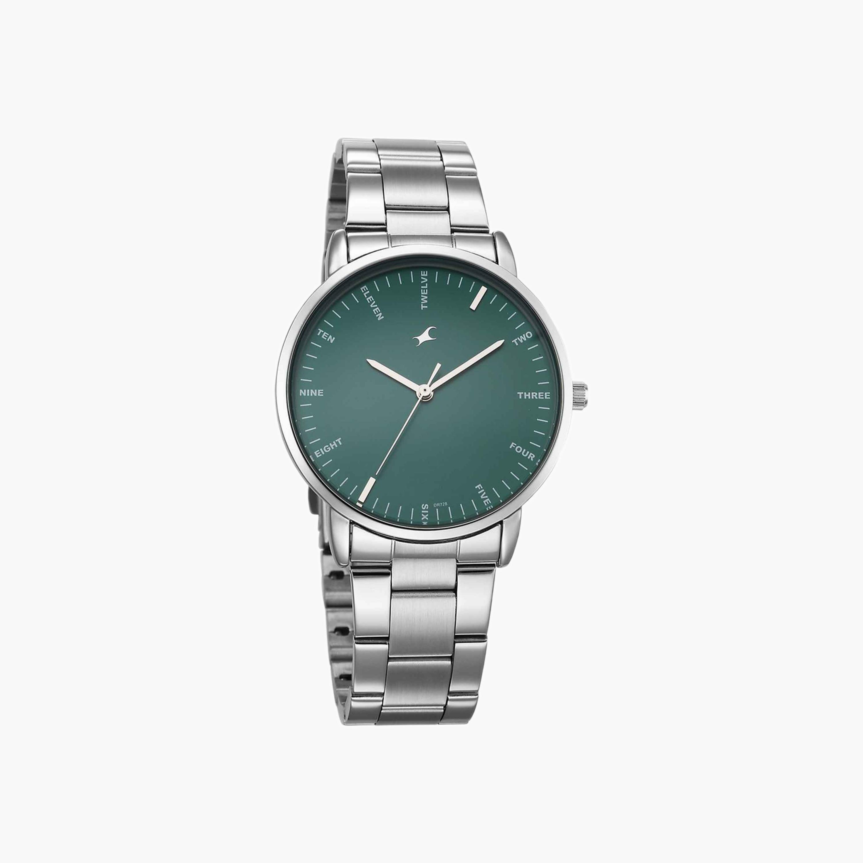 Fastrack Green Dial Gents Stainless Steel Watch-men-watchesandjewellery-watches-image-1