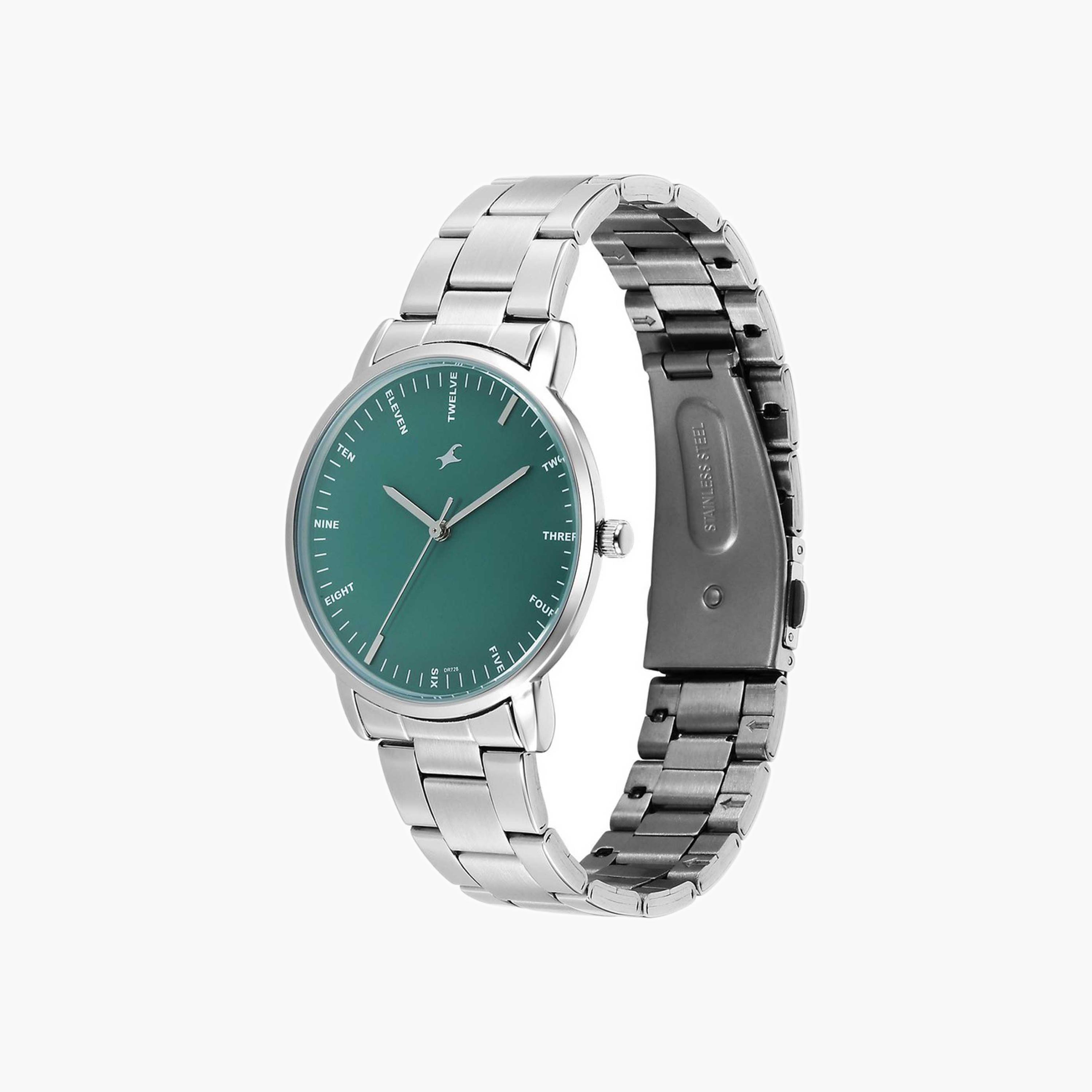 Fastrack Green Dial Gents Stainless Steel Watch-men-watchesandjewellery-watches-image-2