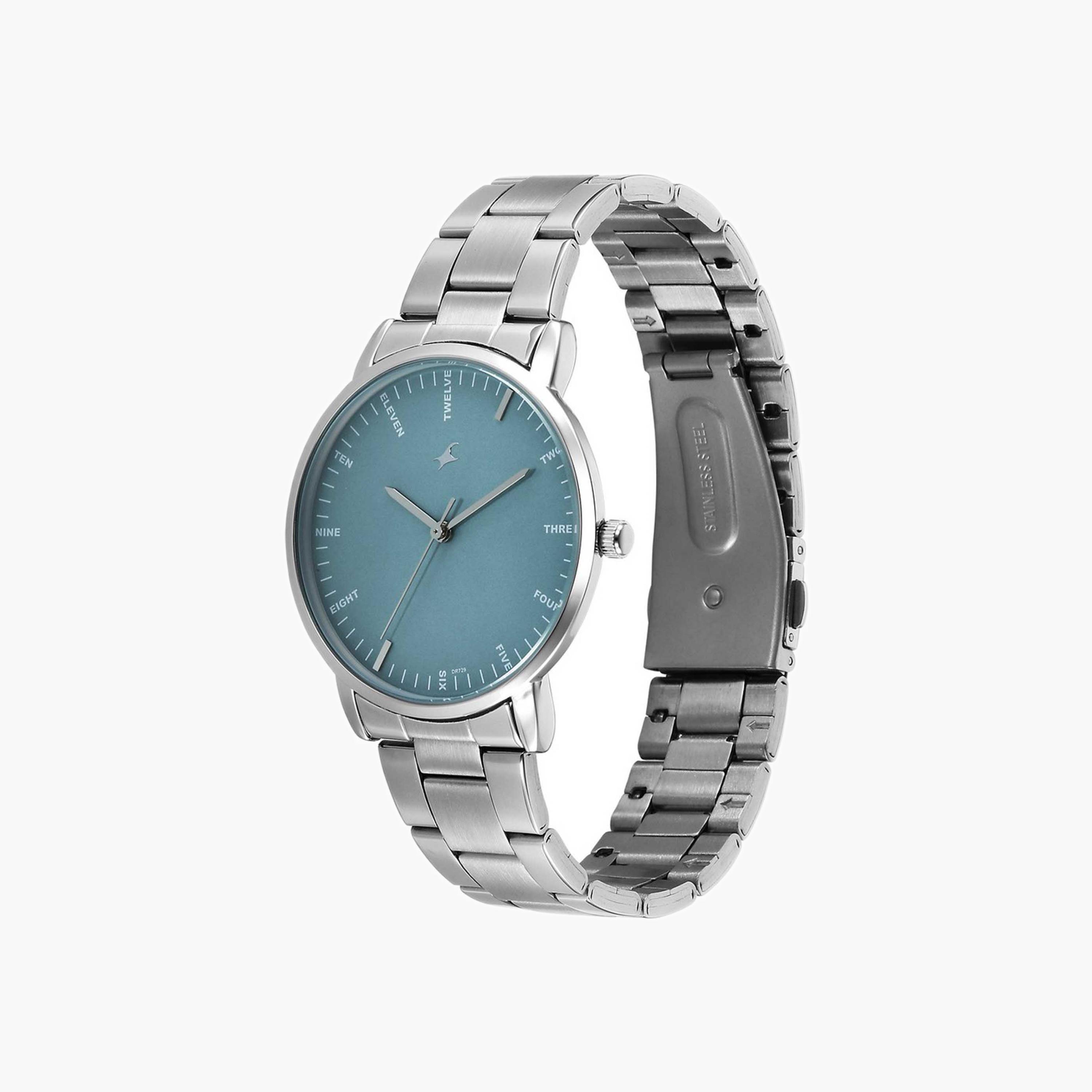 Fastrack Green Round Dial Stainless Steel Watch-men-watchesandjewellery-watches-image-3