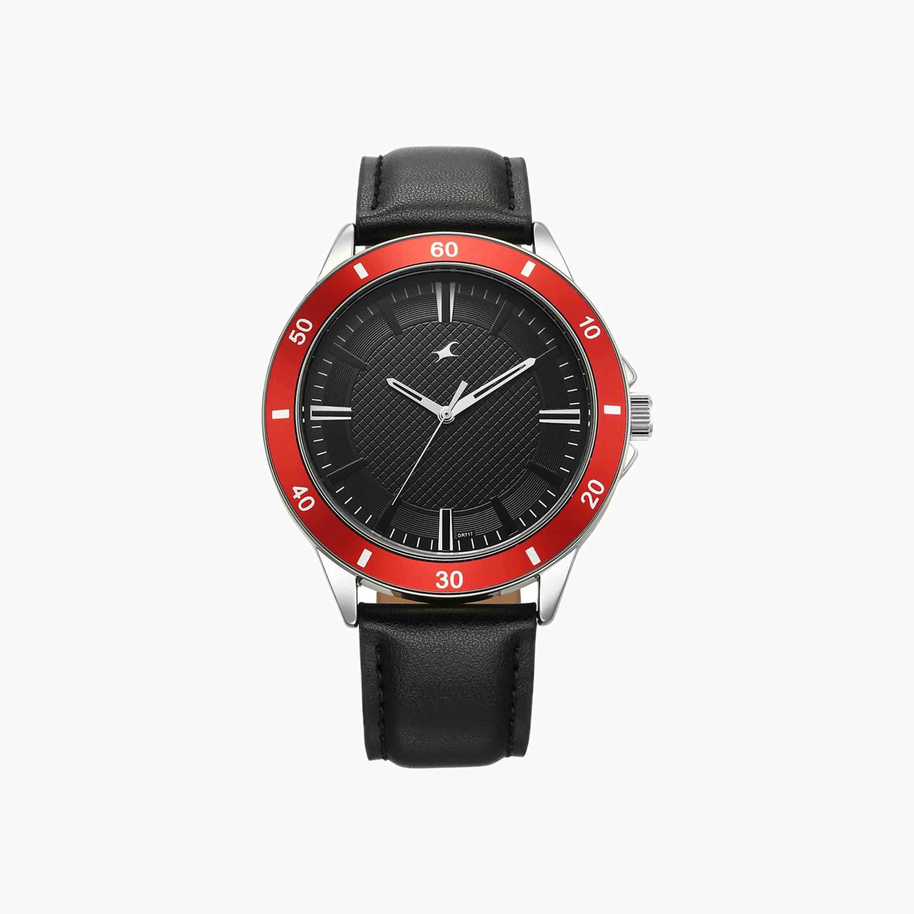 Fastrack Round Dial Gents Leather Watch-men-watchesandjewellery-watches-image-1